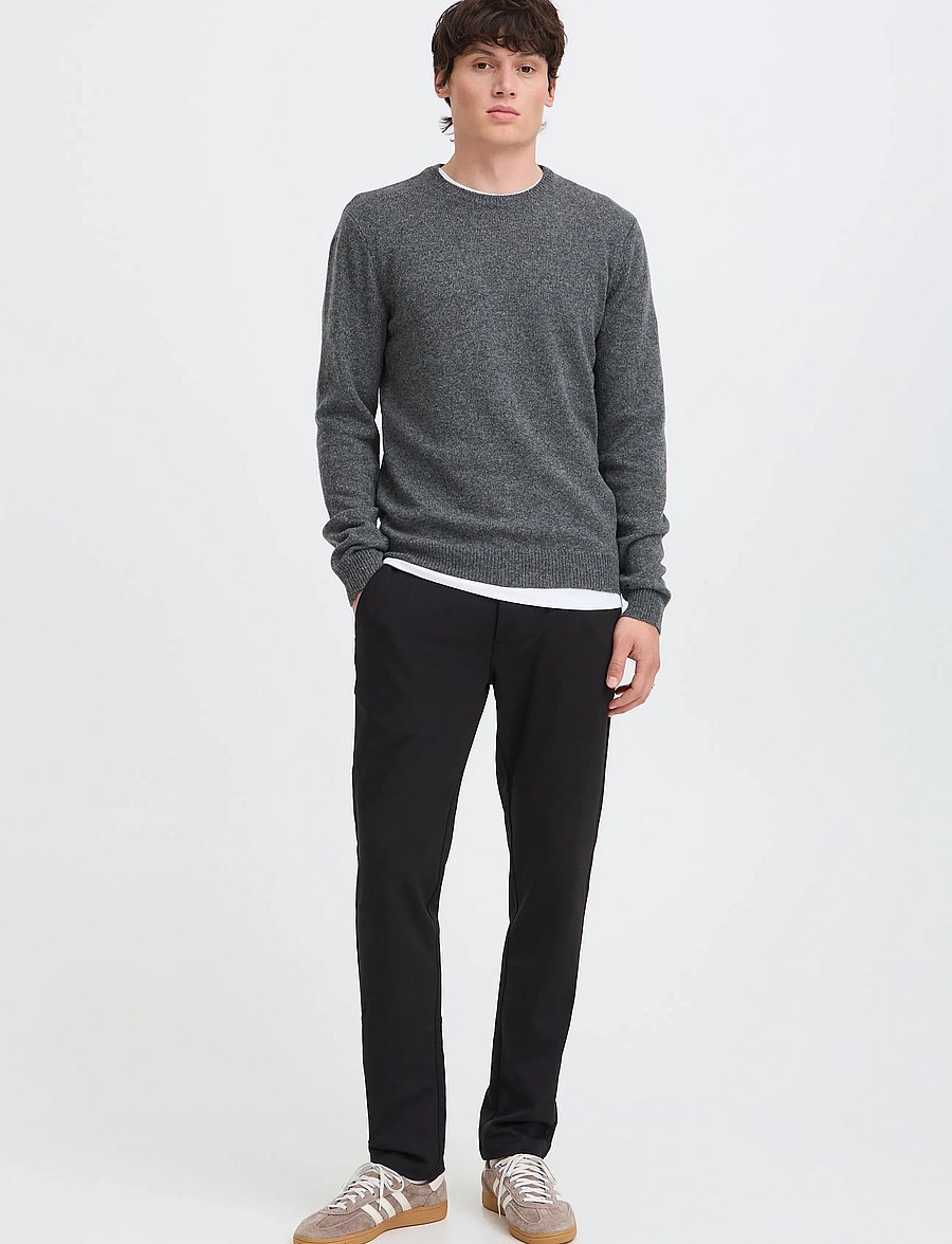 Blend - BHBRANKO CREW KNIT NOOS - rundhalsad - iron gate melange - 0