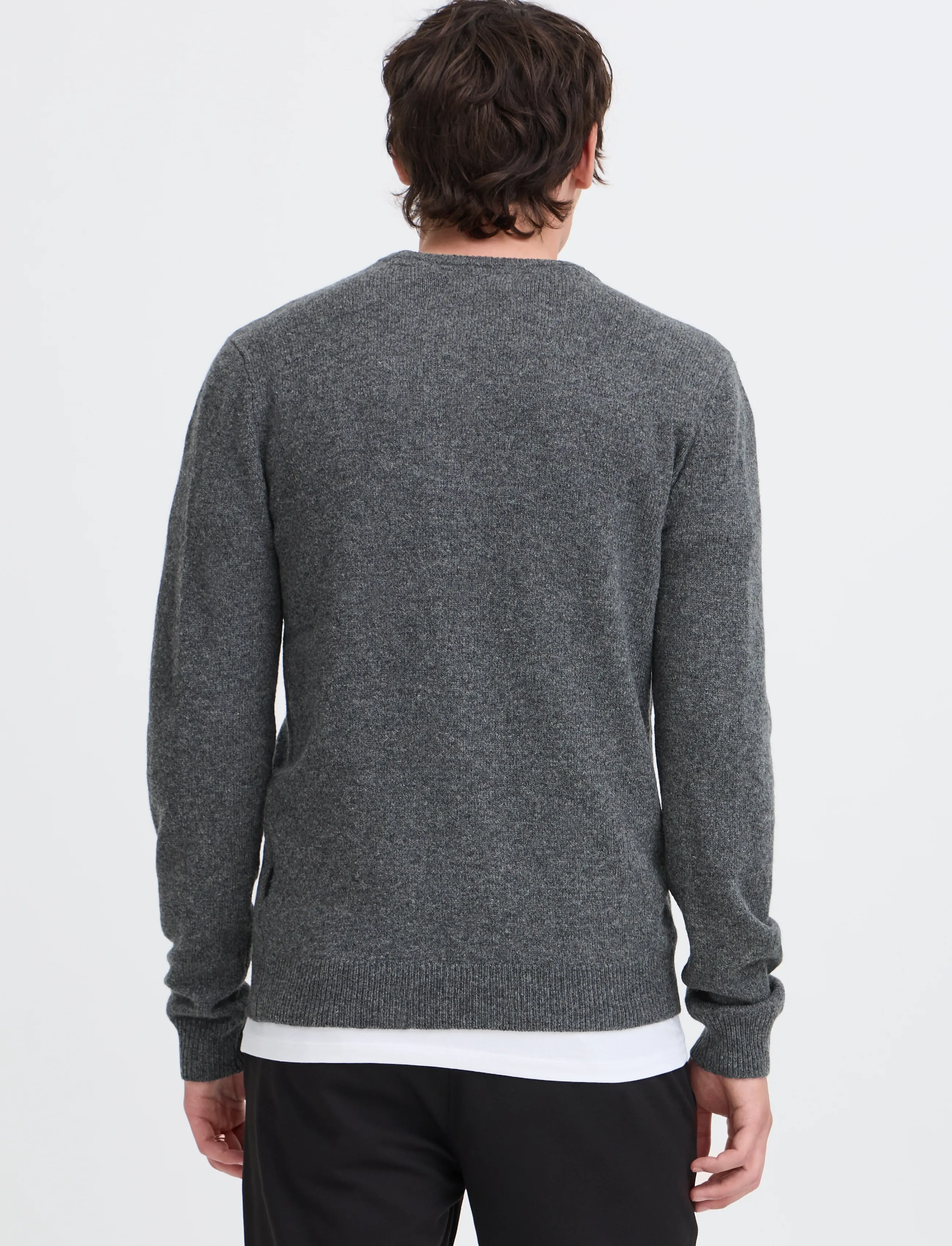 Blend - BHBRANKO CREW KNIT NOOS - stickade basplagg - iron gate melange - 3