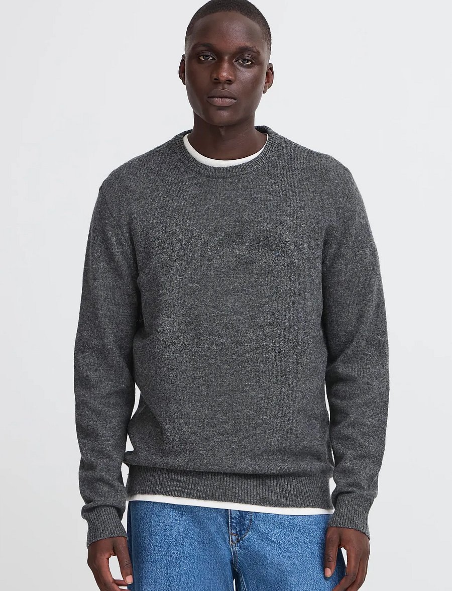 Blend - BHBRANKO CREW KNIT NOOS - rundhalsad - iron gate melange - 4