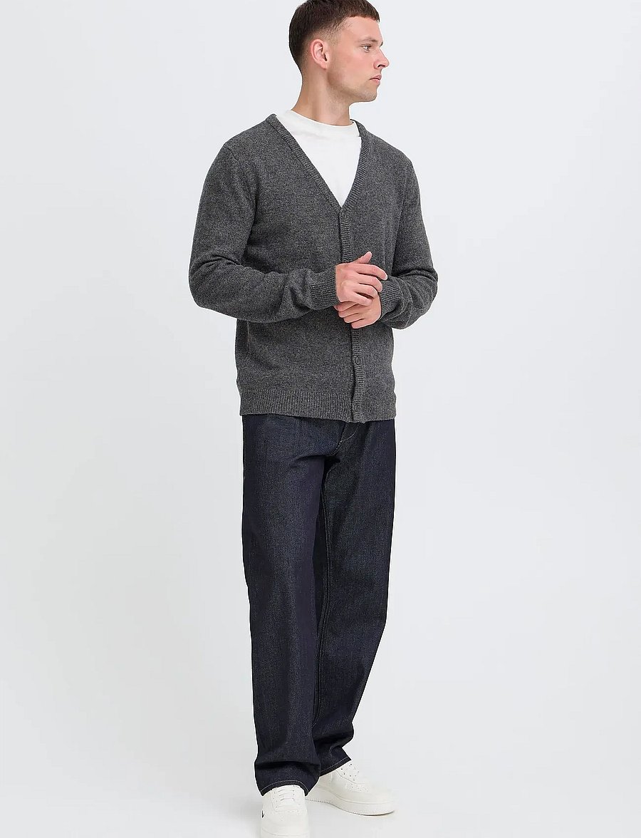Blend - BHBRANKO CARDIGAN KNIT - kardiganai - iron gate melange - 0