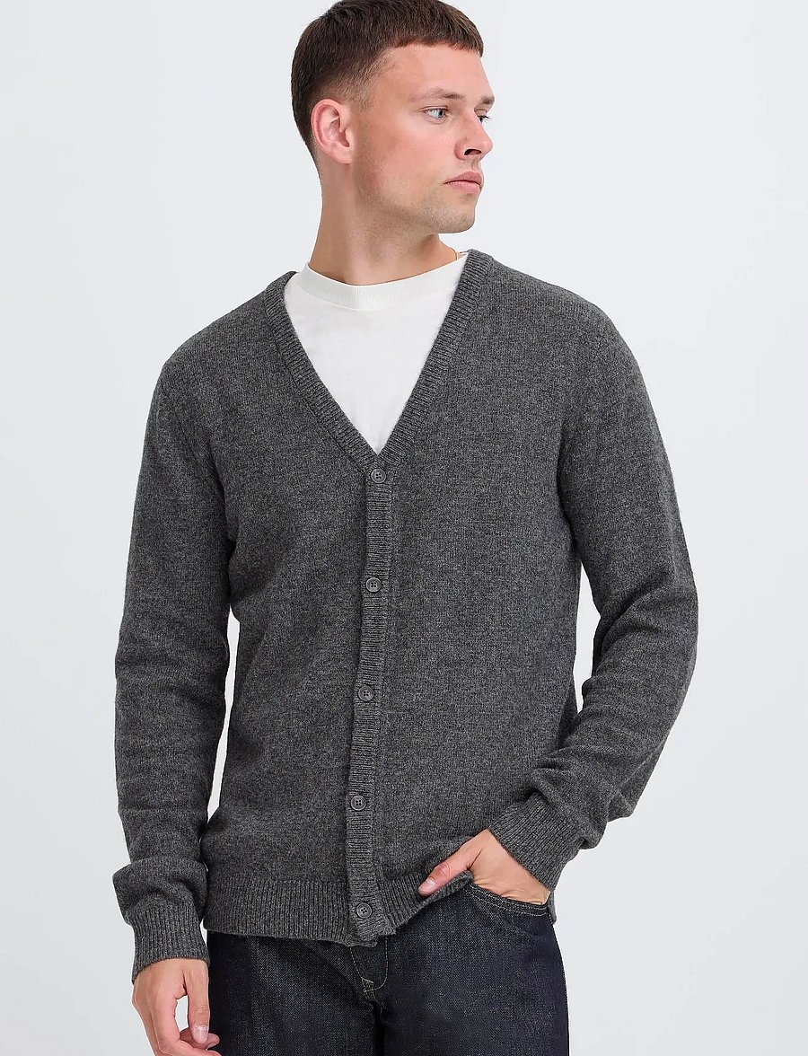Blend - BHBRANKO CARDIGAN KNIT - kardiganai - iron gate melange - 4