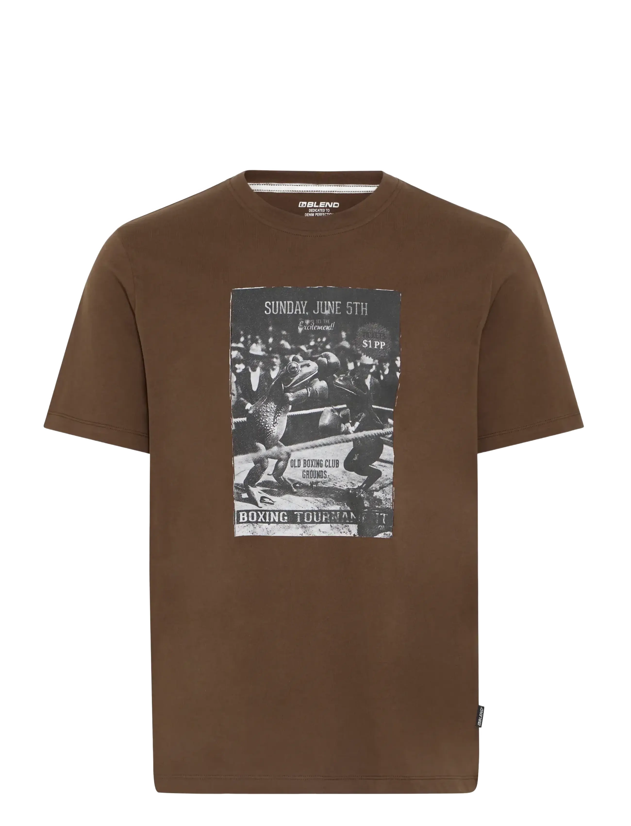 BLEND Bhivar Photo Humor S/S Tee Braun - XS - Herren