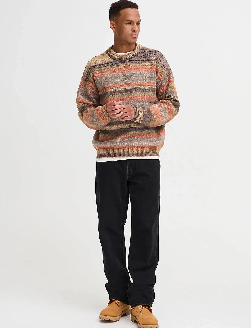 Blend - BHBIRGER STRIPE CREW - rundhalsad - iron gate - 0