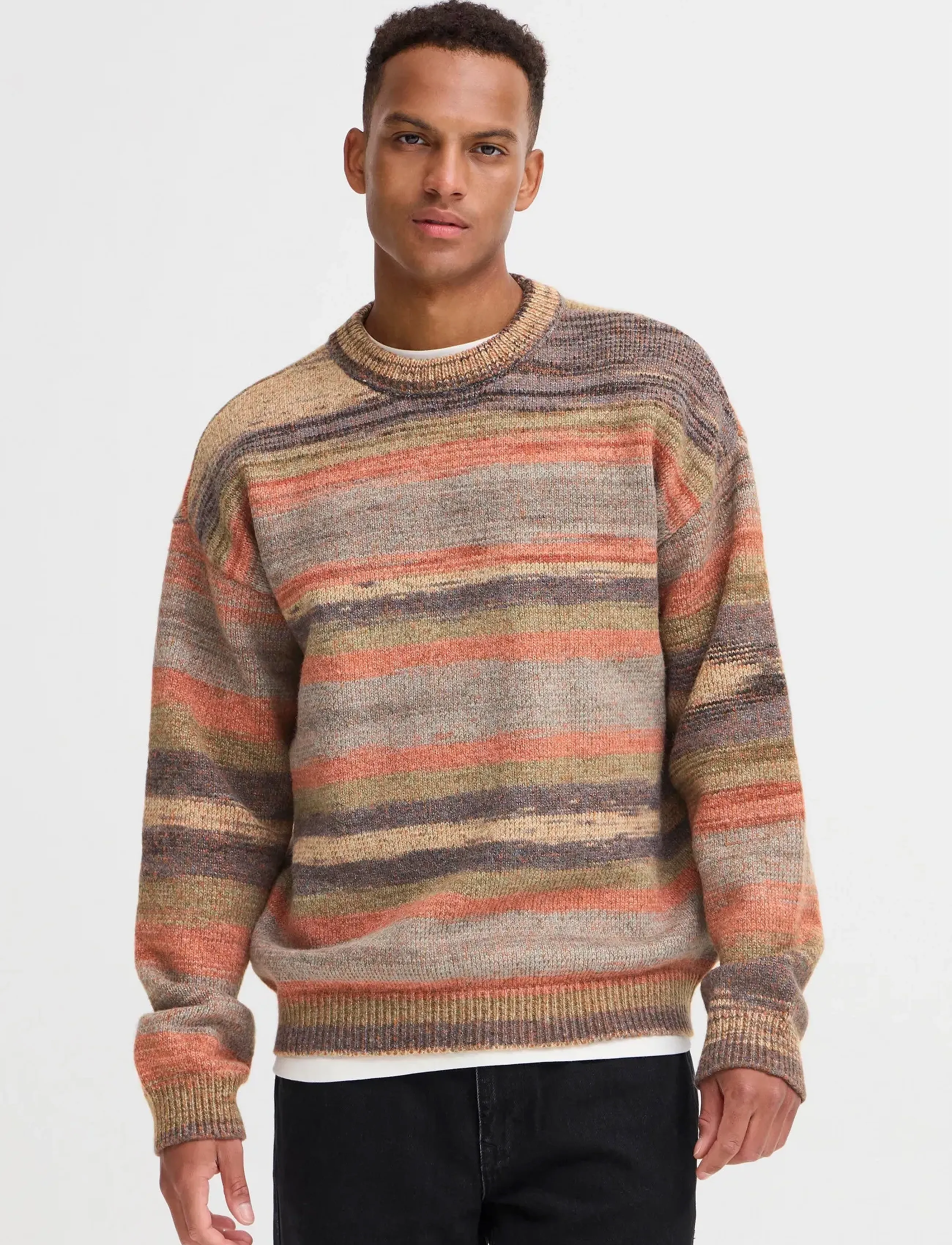 Blend - BHBIRGER STRIPE CREW - rundhals - iron gate - 4
