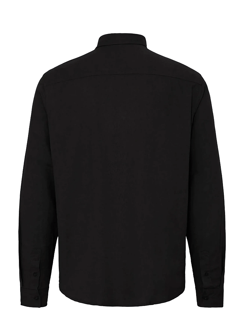 Blend - BHBOBBY LINEN L/S - linen shirts - black beauty - 2