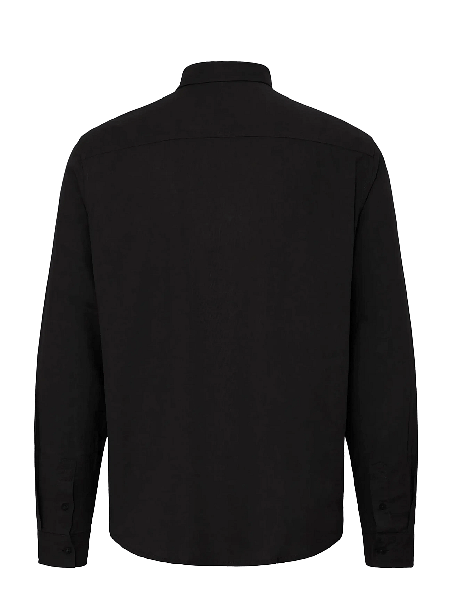 Blend - BHBOBBY LINEN L/S - linen shirts - black beauty - 2