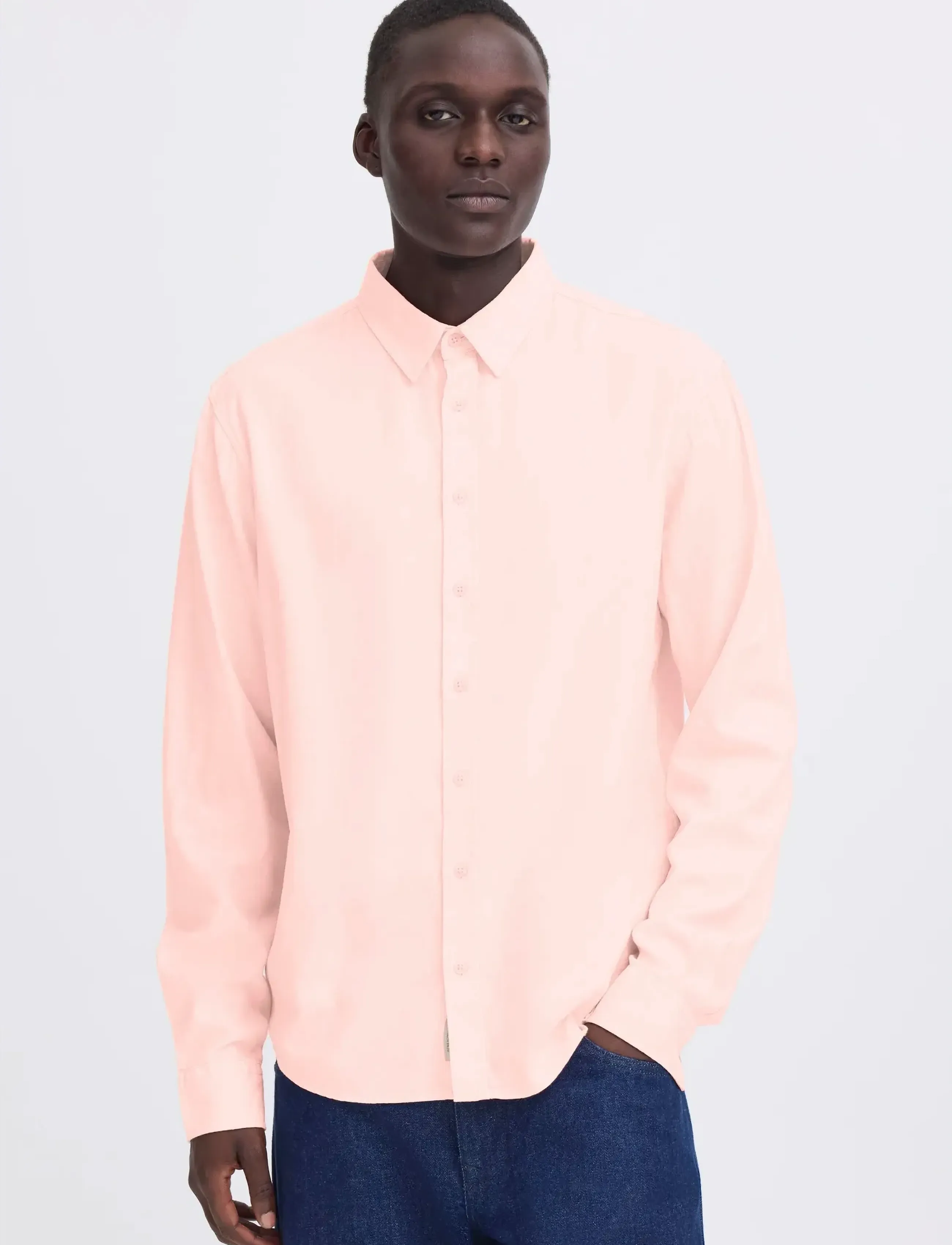 Blend - BHBOBBY LINEN L/S - linneskjortor - chalk pink - 5