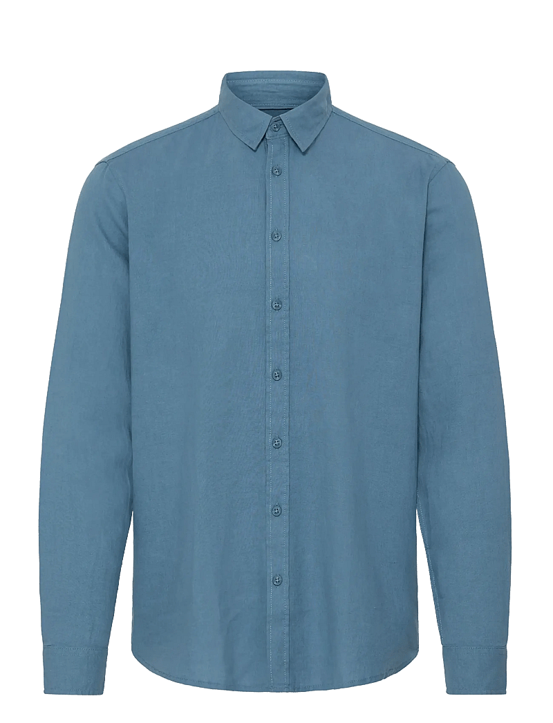 Blend - BHBOBBY LINEN L/S - leinenhemden - copen blue - 1