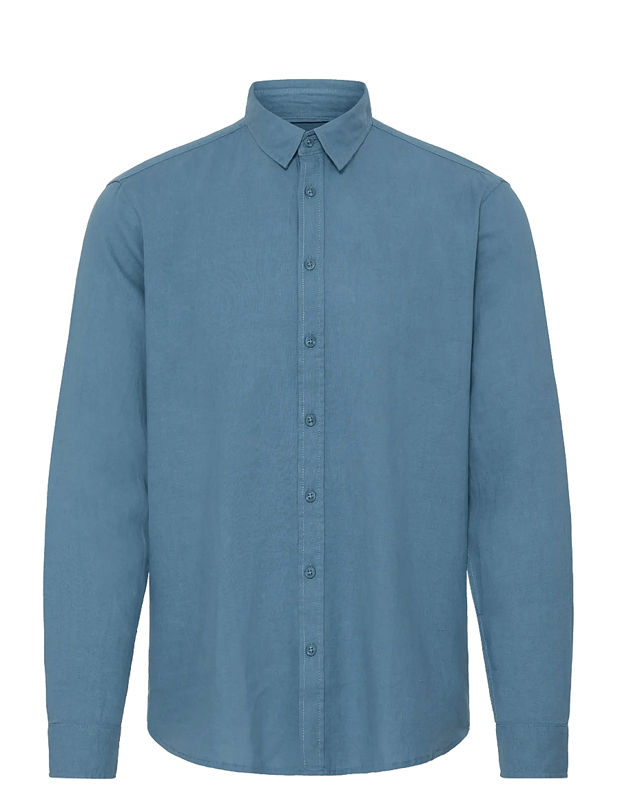 Blend - BHBOBBY LINEN L/S - linen shirts - copen blue - 1