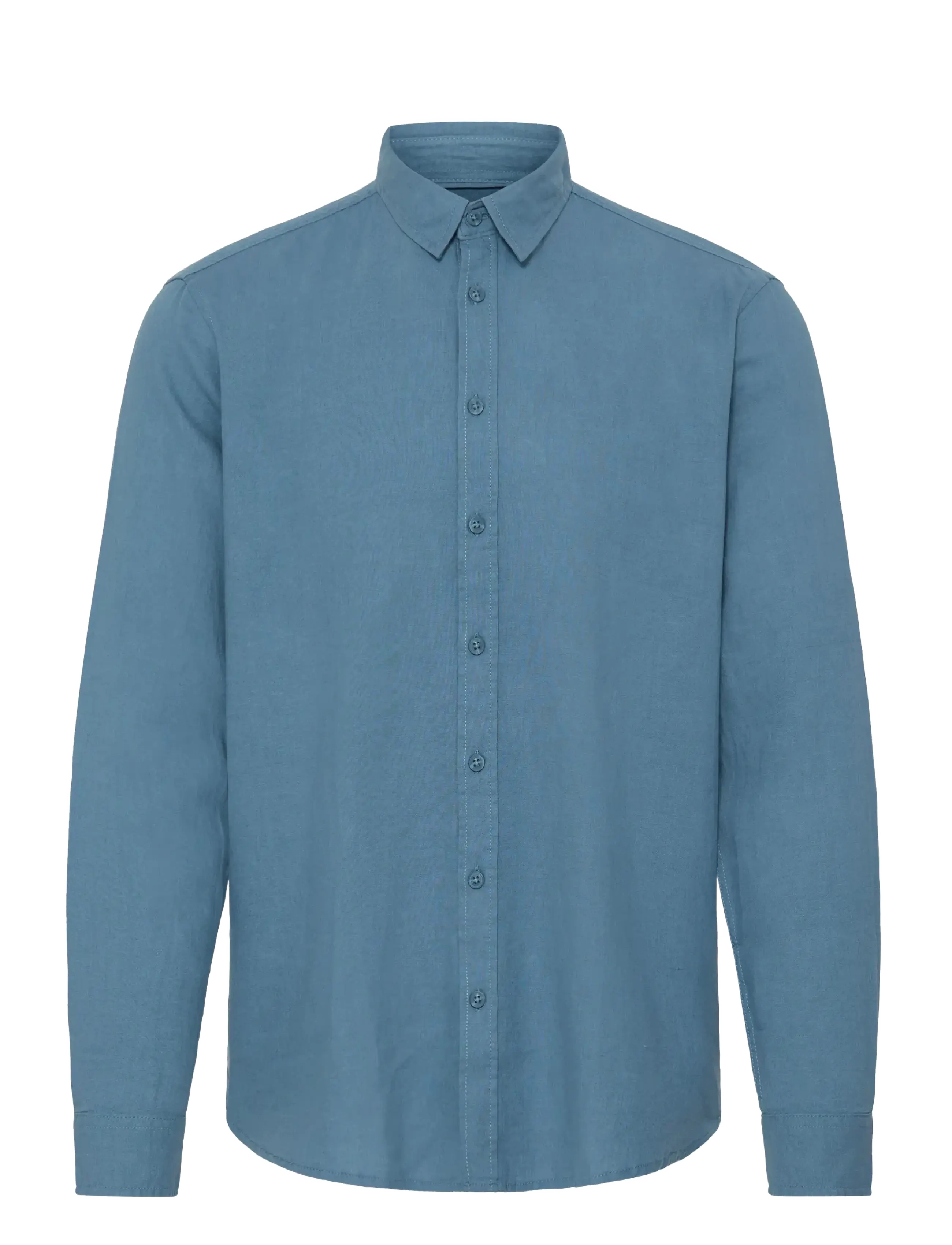 Blend - BHBOBBY LINEN L/S - pellavakauluspaidat - copen blue - 1
