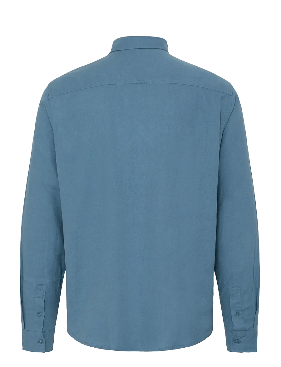 Blend - BHBOBBY LINEN L/S - pellavakauluspaidat - copen blue - 2
