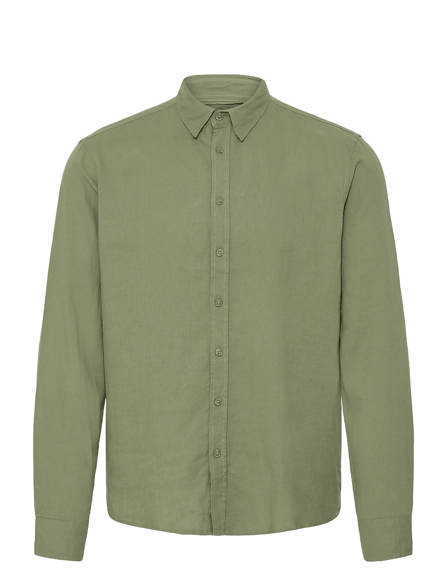 Blend - BHBOBBY LINEN L/S - linased särgid - oil green - 1