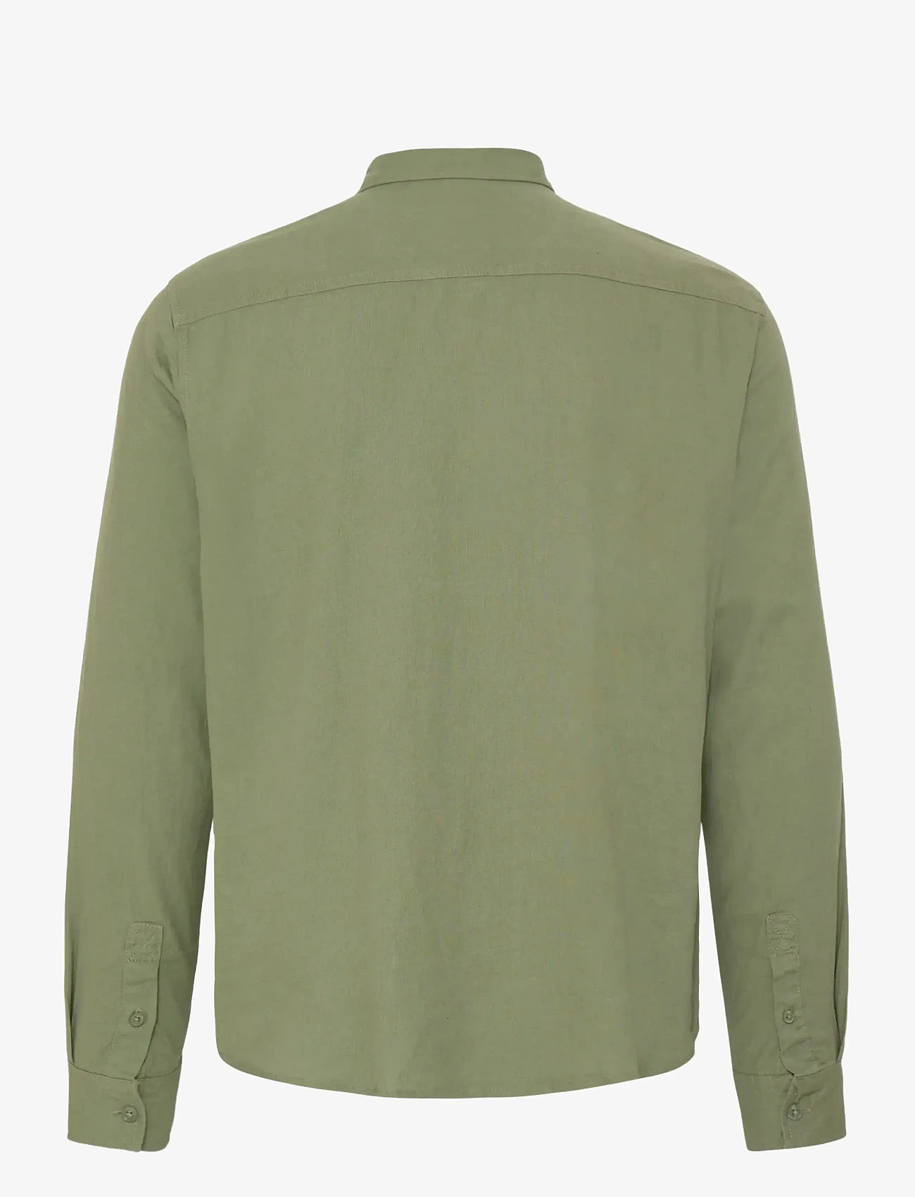 Blend - BHBOBBY LINEN L/S - hørskjorter - oil green - 2