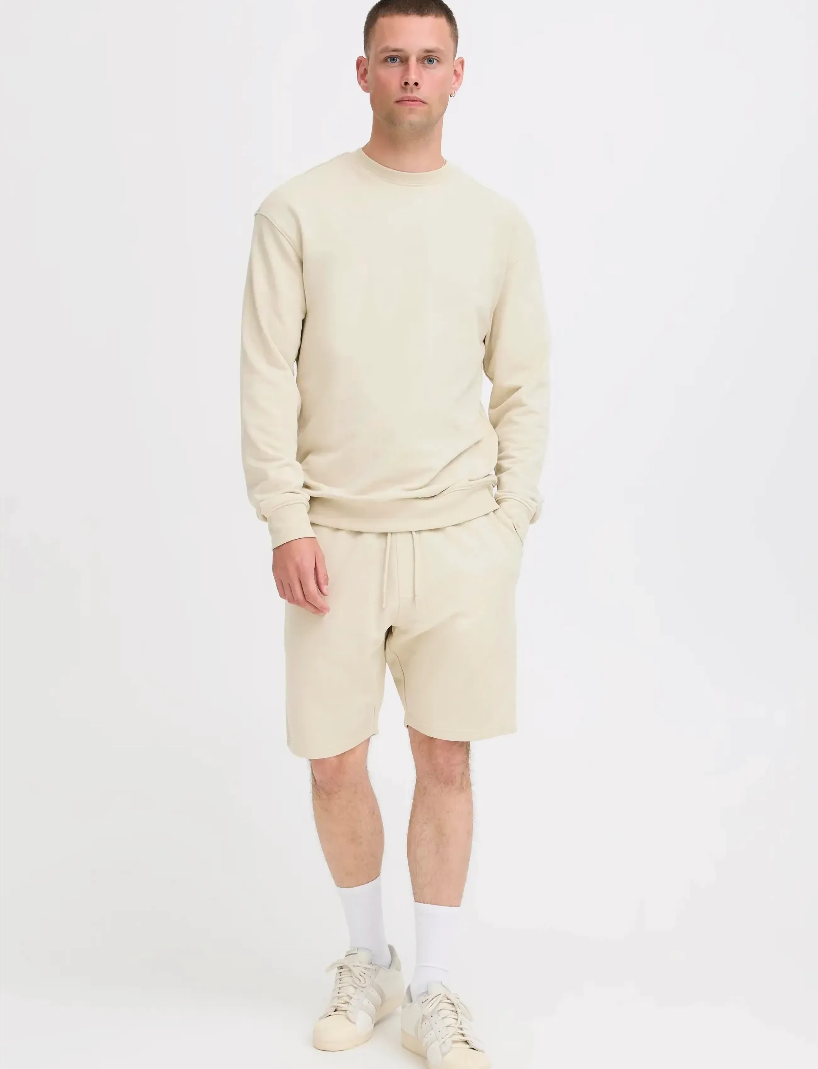 Blend BHBRODY SHORTS - Kolekcijas - OYSTER GRAY / cream