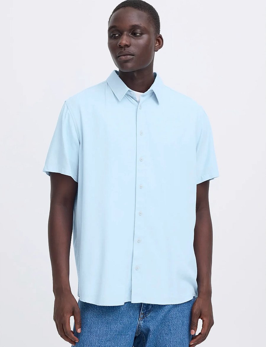Blend - BHBOBBY LINEN S/S - leinenhemden - airy blue - 5