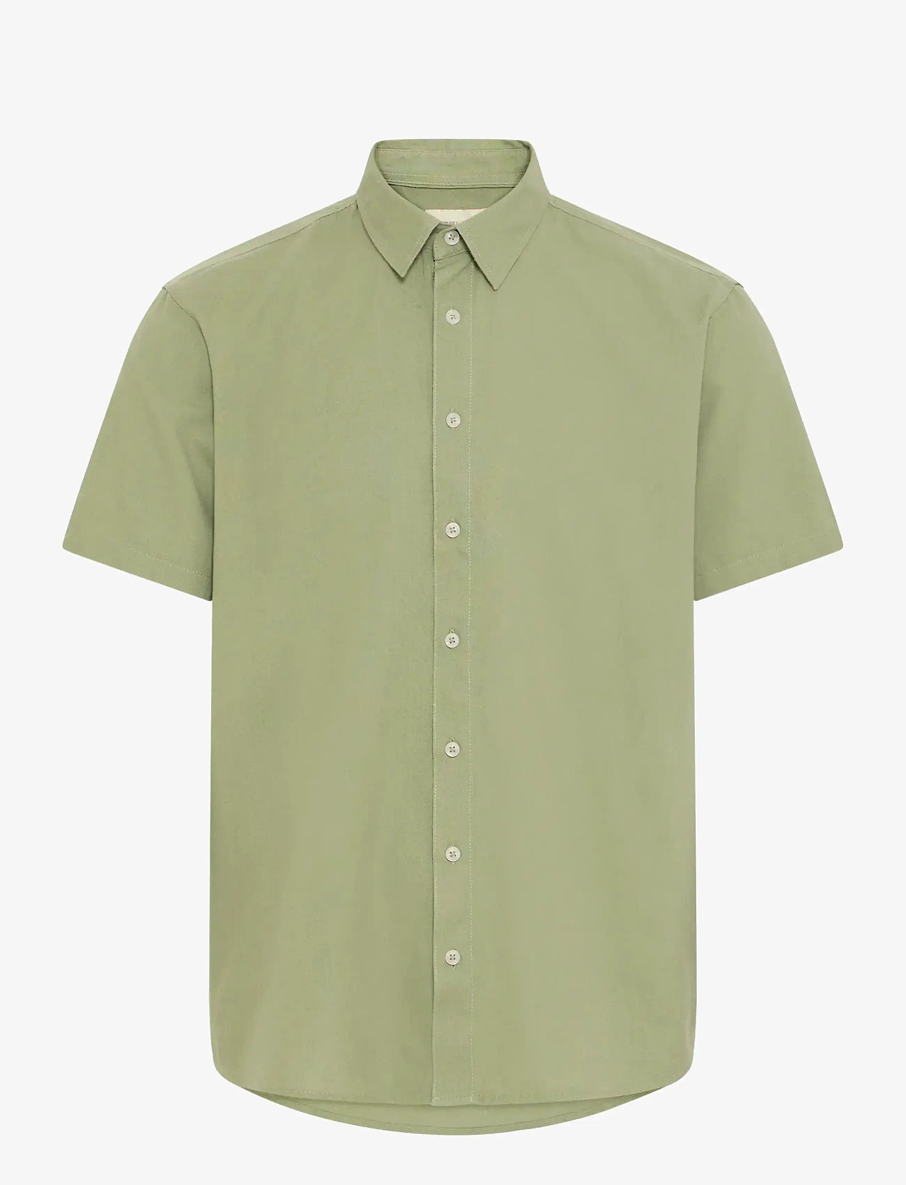 Blend - BHBOBBY LINEN S/S - hørskjorter - oil green - 1