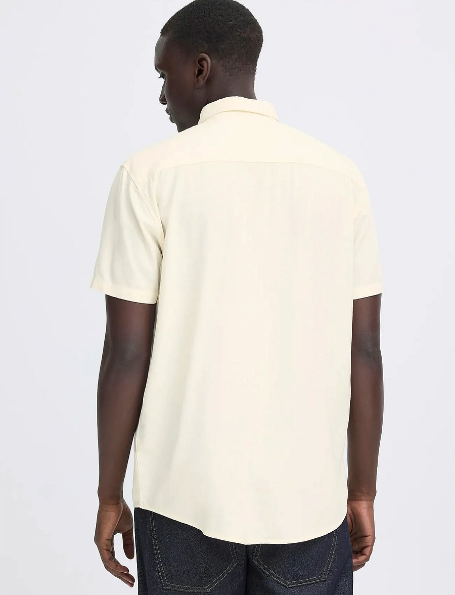 Blend - BHBOBBY LINEN S/S - hørskjorter - snow white - 3