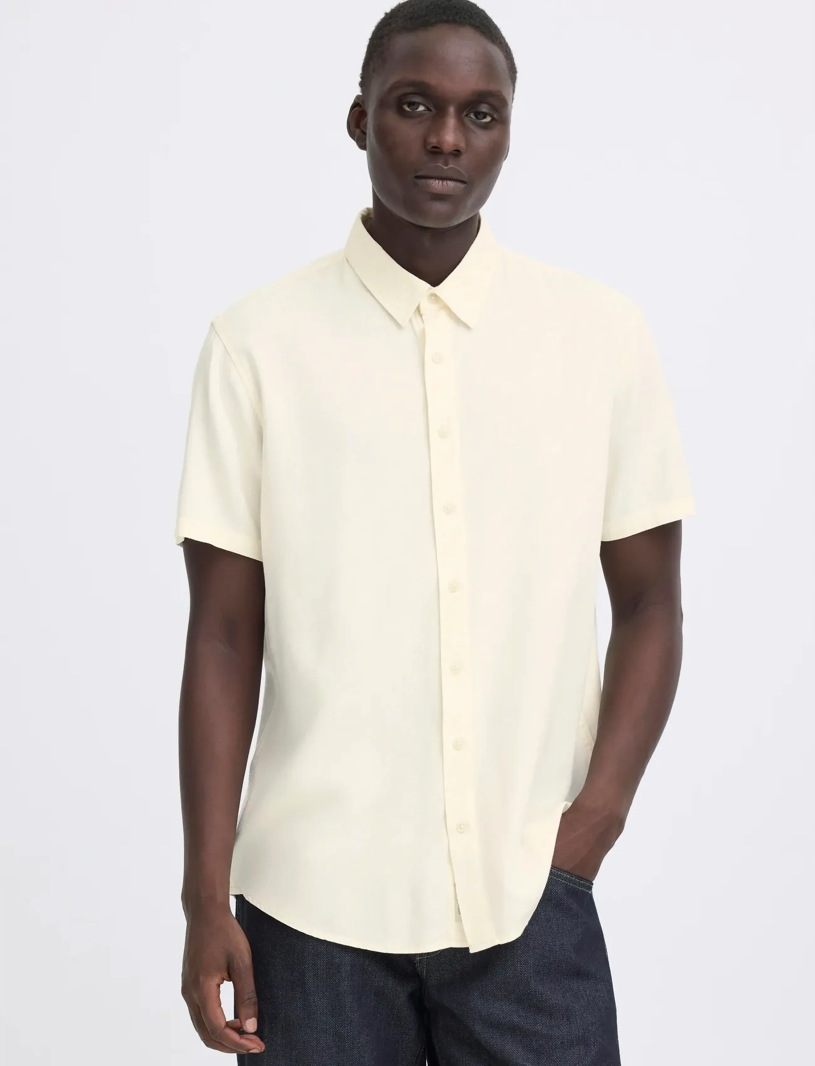 Blend - BHBOBBY LINEN S/S - lägsta priserna - snow white - 5