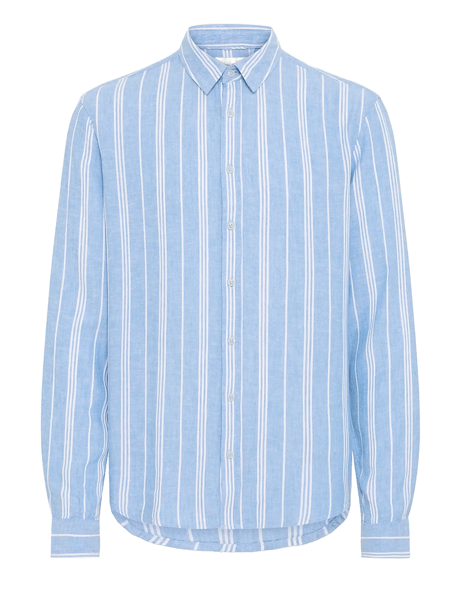 Blend - BHBOBBY LINEN STRIPE - triibulised särgid - airy blue - 1