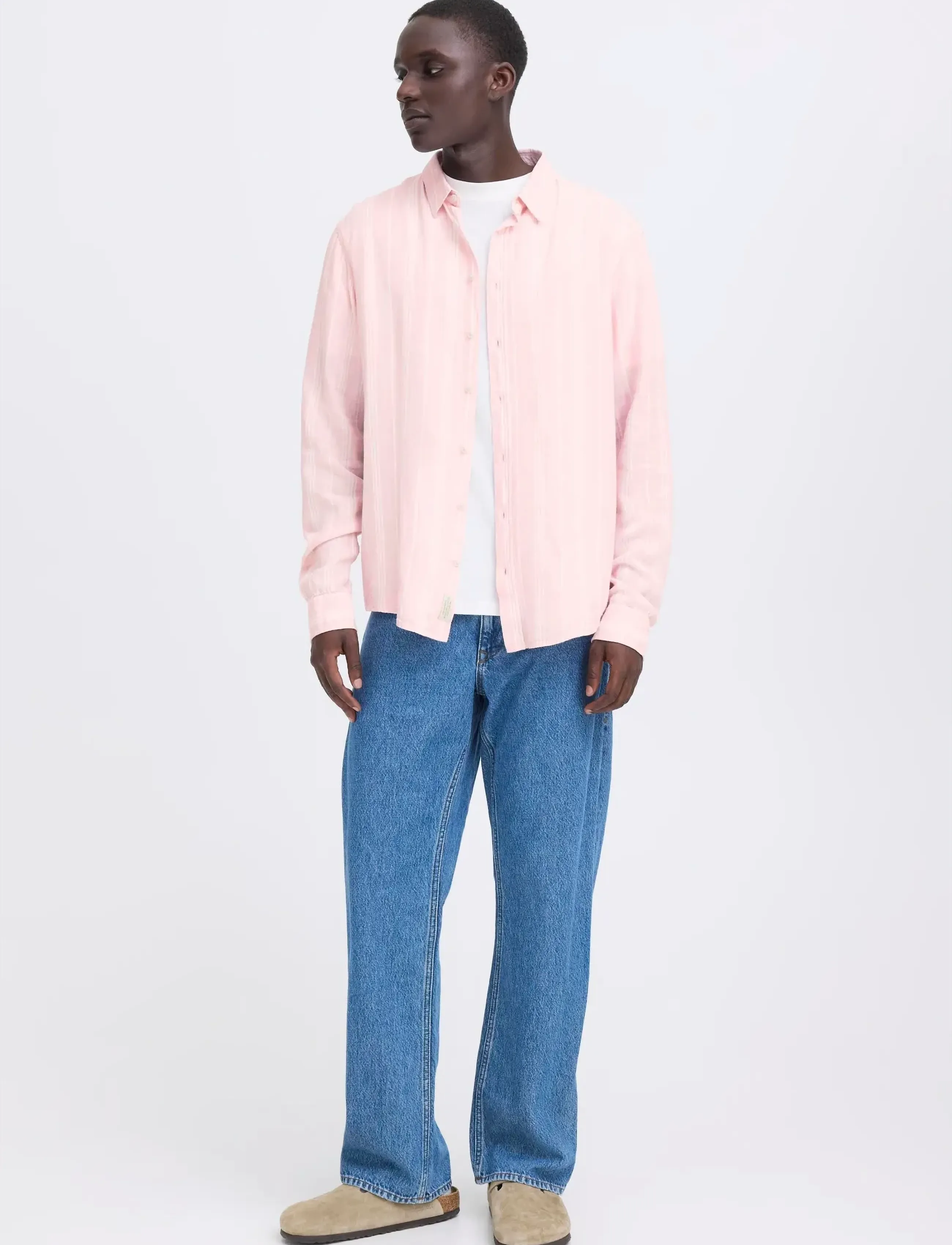 Blend BHBOBBY LINEN STRIPE - Uutuudet - CHALK PINK / pink/rose