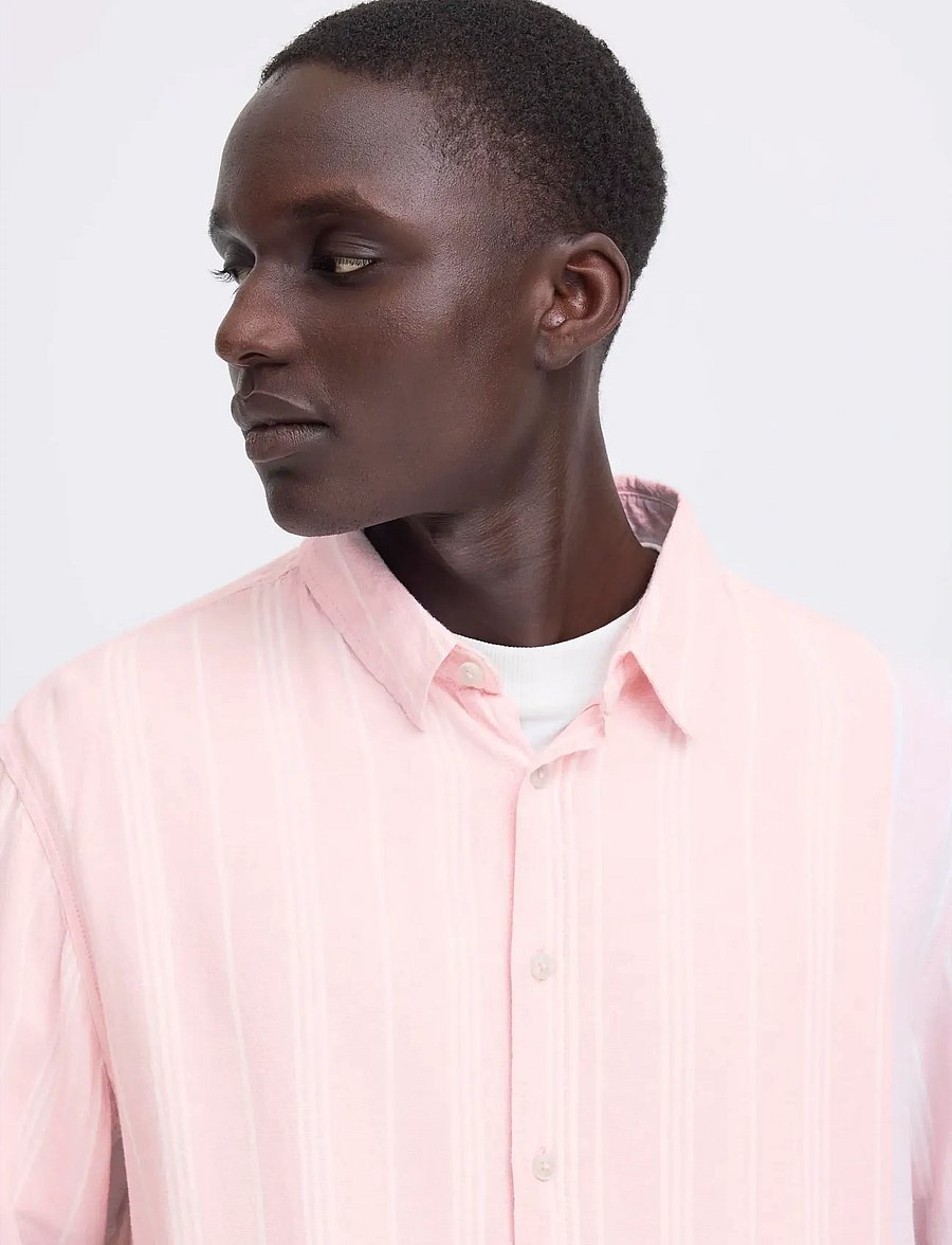 Blend - BHBOBBY LINEN STRIPE - stribede skjorter - chalk pink - 4