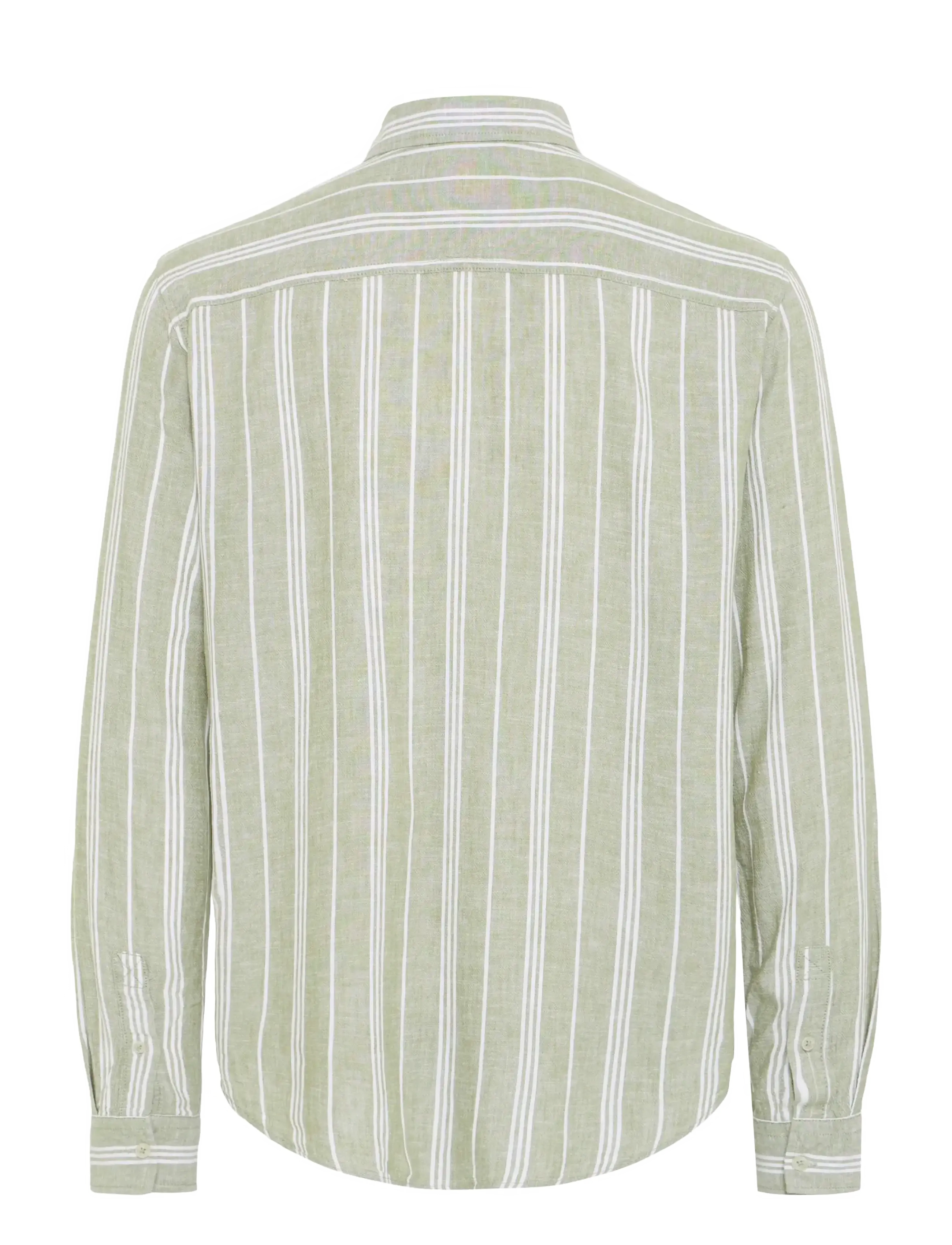 Blend - BHBOBBY LINEN STRIPE - linneskjortor - oil green - 2