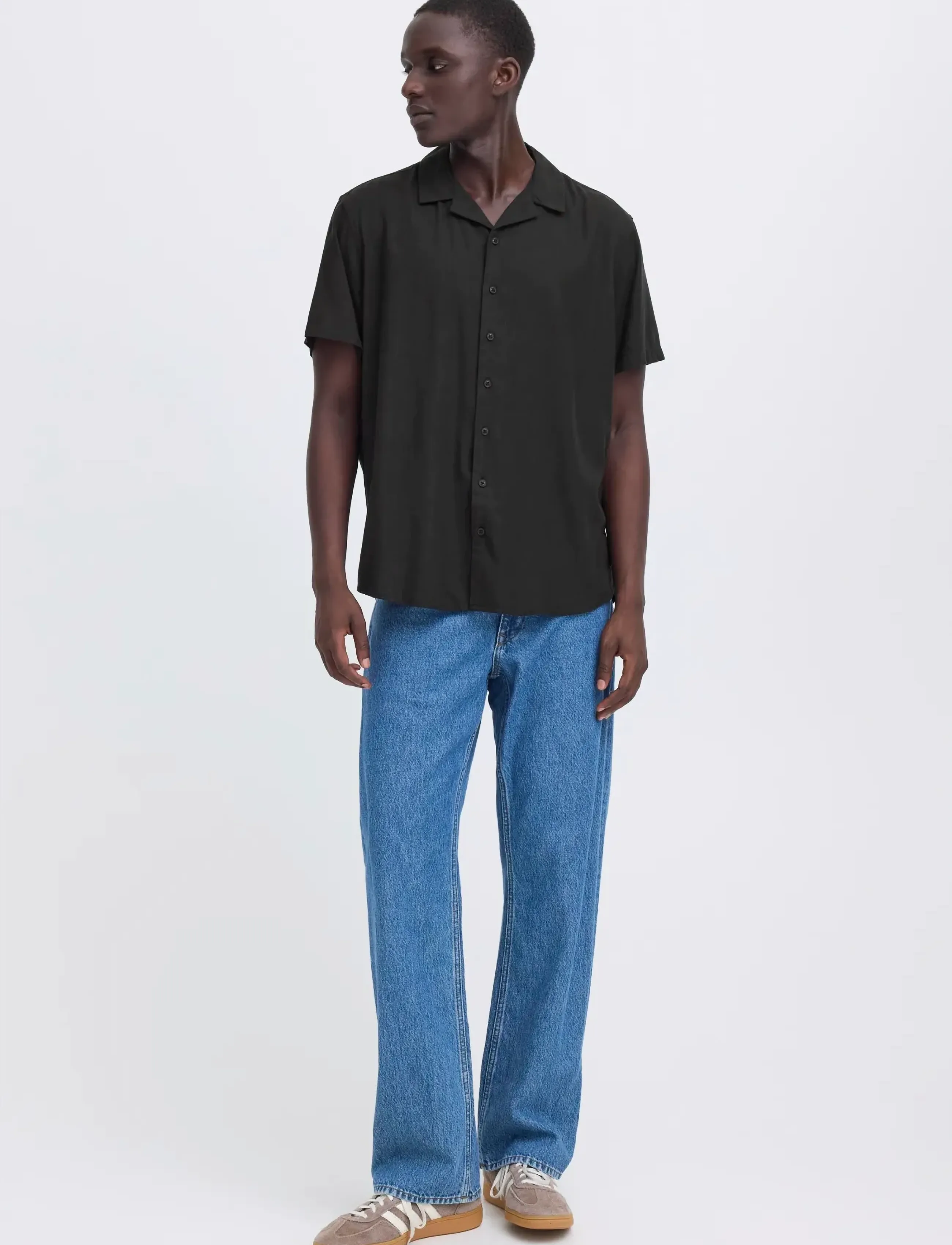 Blend BHBOBBY LINEN CUBA - Kurzarmhemden - BLACK BEAUTY / black