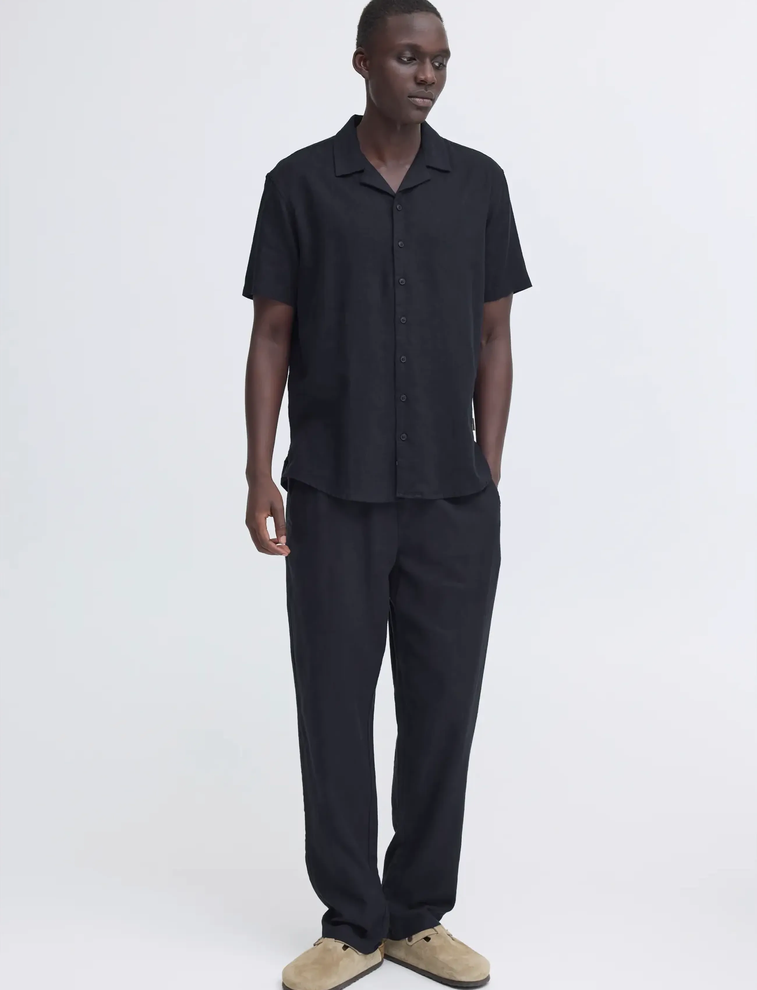 Blend Bhbobby Linen Cuba, Mænd, Kortærmet Cuban Krave Skjorte, Navy, Str: S