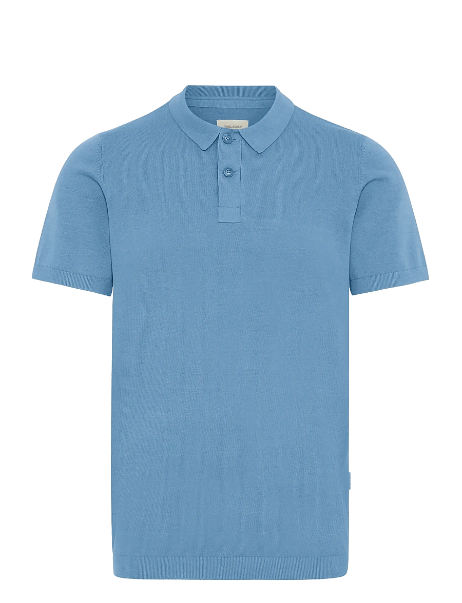 Blend - BHBRAY KNIT POLO - kurzärmelig - copen blue - 1
