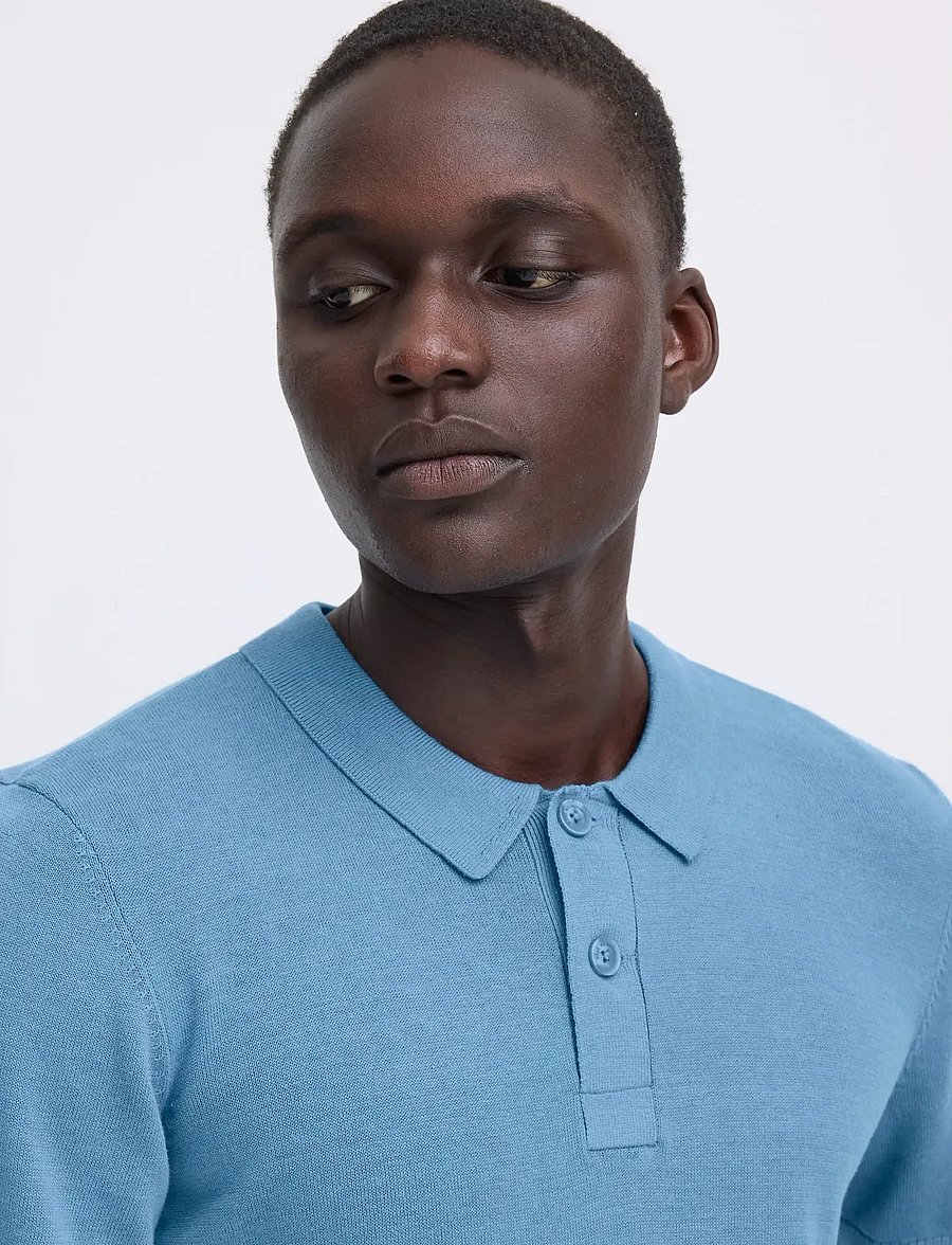 Blend - BHBRAY KNIT POLO - kurzärmelig - copen blue - 4