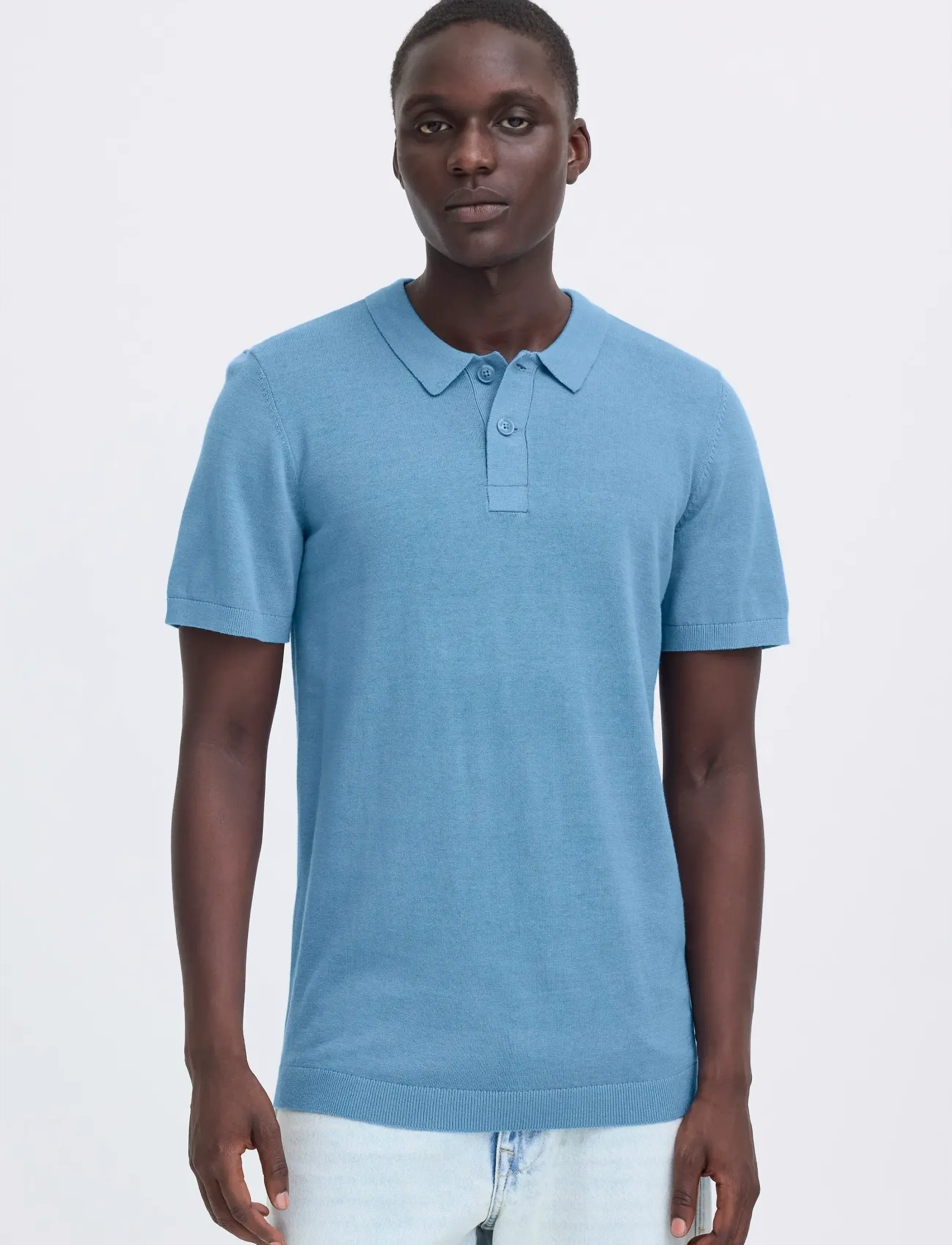 Blend - BHBRAY KNIT POLO - short-sleeved polos - copen blue - 5