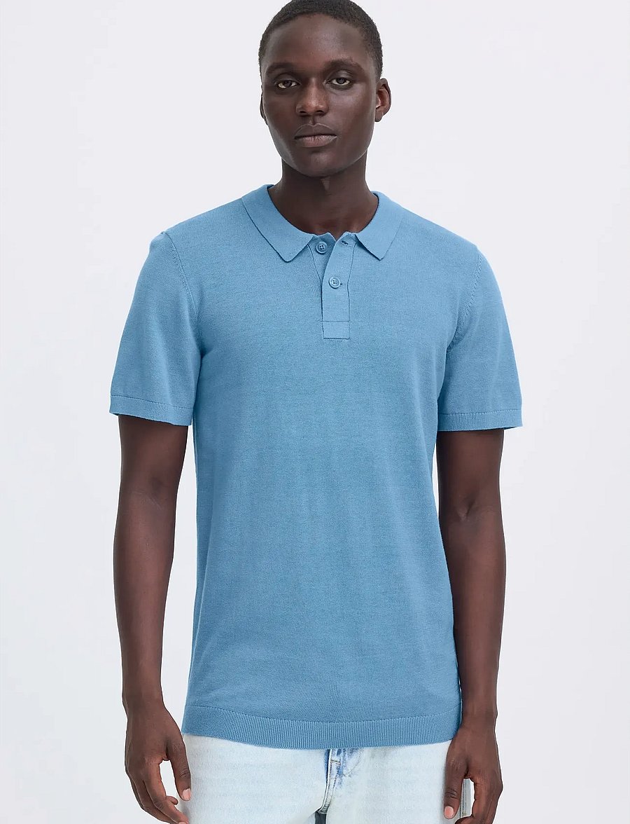 Blend - BHBRAY KNIT POLO - kurzärmelig - copen blue - 5