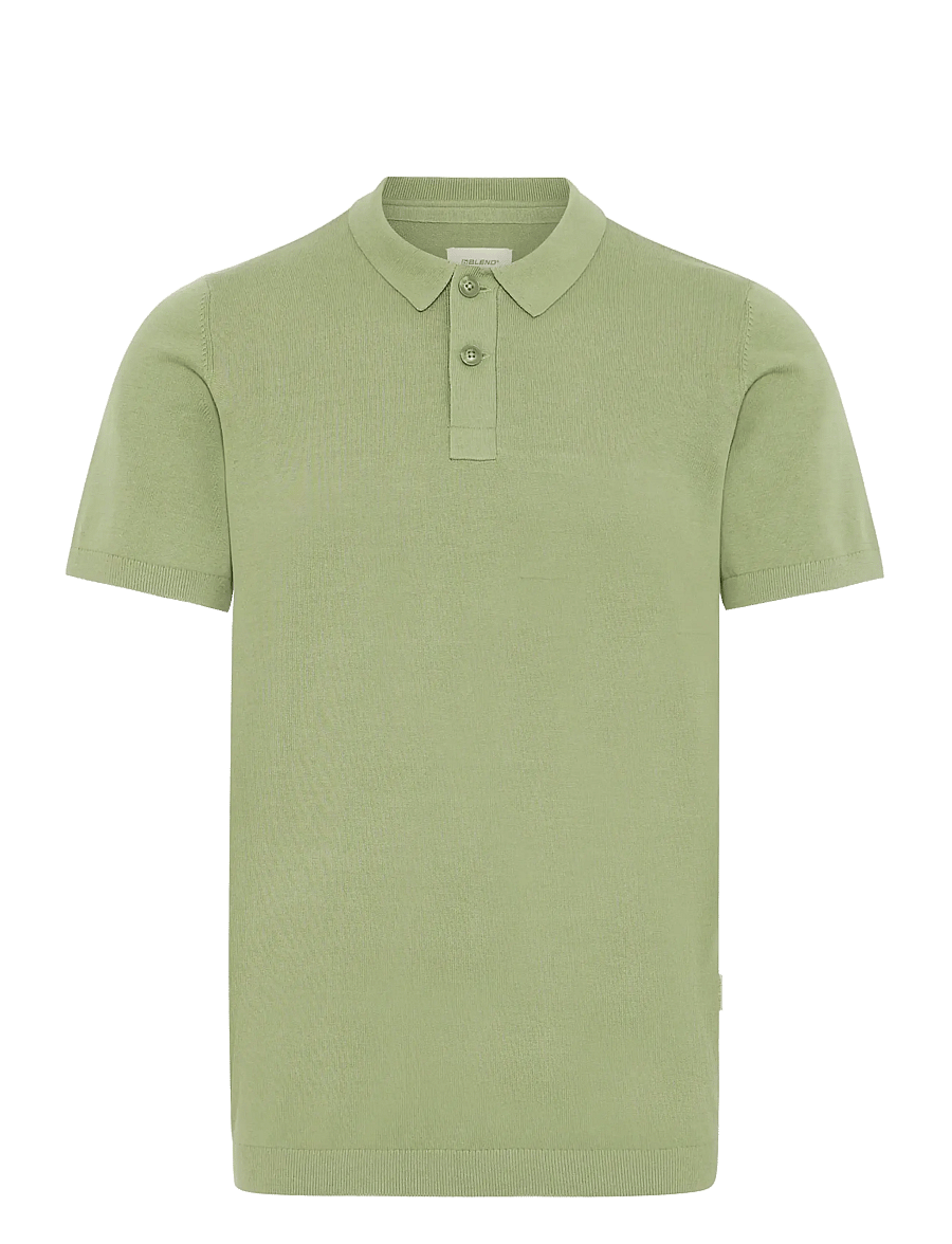 Blend - BHBRAY KNIT POLO - short-sleeved polos - oil green - 1
