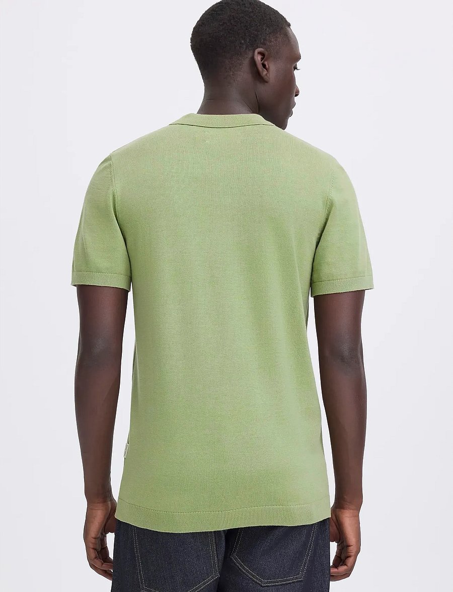 Blend - BHBRAY KNIT POLO - short-sleeved polos - oil green - 3