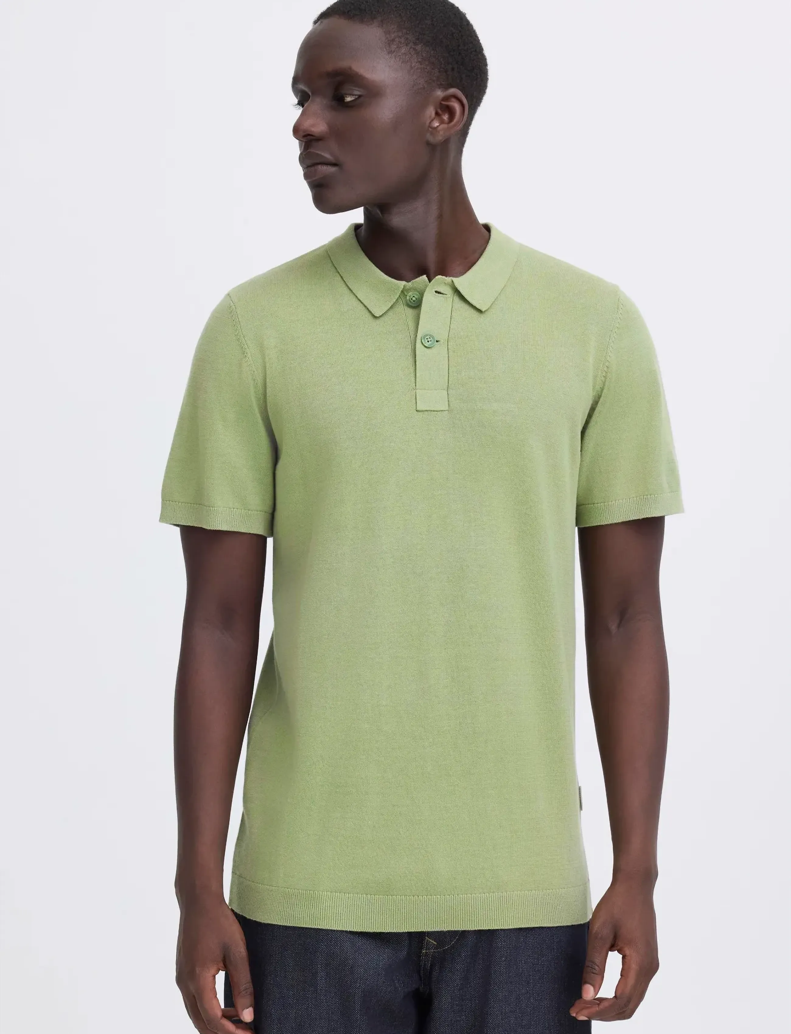 Blend - BHBRAY KNIT POLO - kortärmade pikéer - oil green - 5