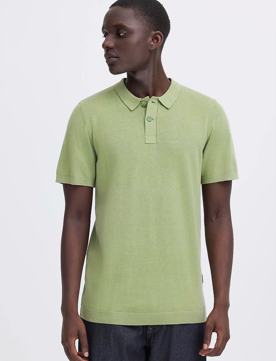 Blend - BHBRAY KNIT POLO - short-sleeved polos - oil green - 5