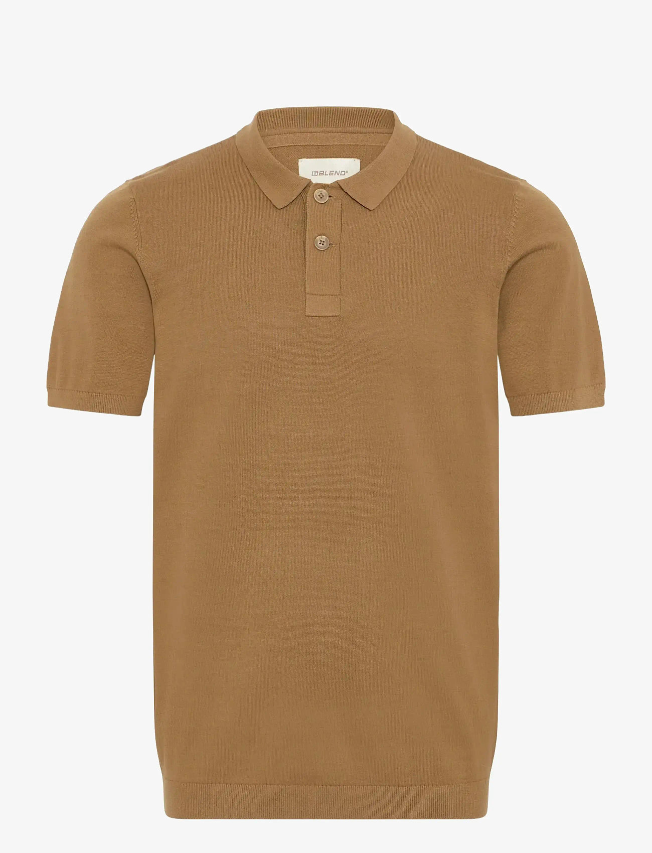 Blend - BHBRAY KNIT POLO - lühikeste varrukatega polod - otter - 1