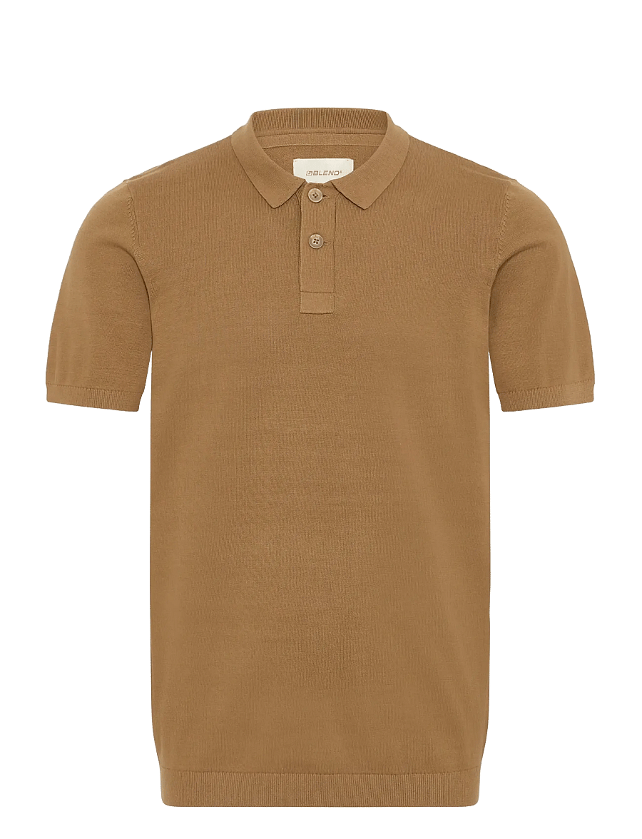 Blend - BHBRAY KNIT POLO - lühikeste varrukatega polod - otter - 1