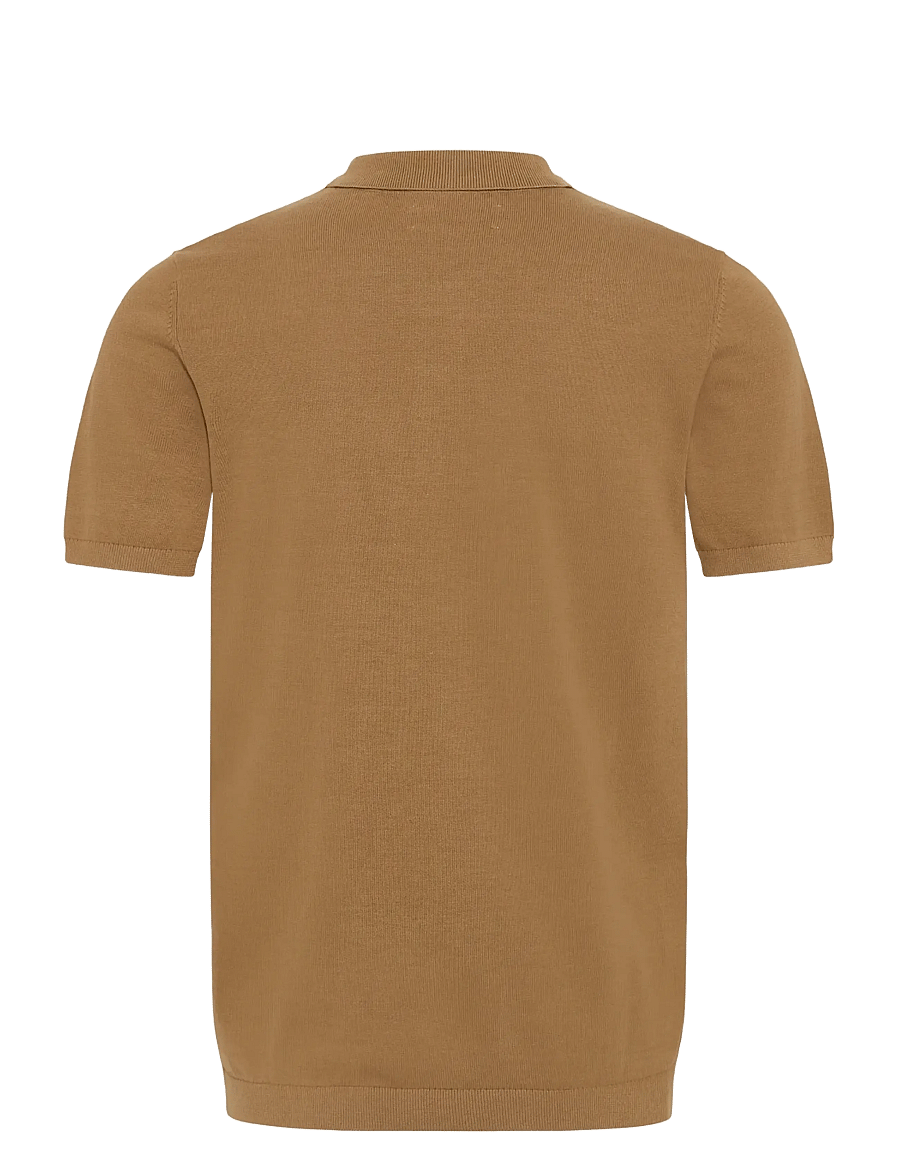 Blend - BHBRAY KNIT POLO - lühikeste varrukatega polod - otter - 2
