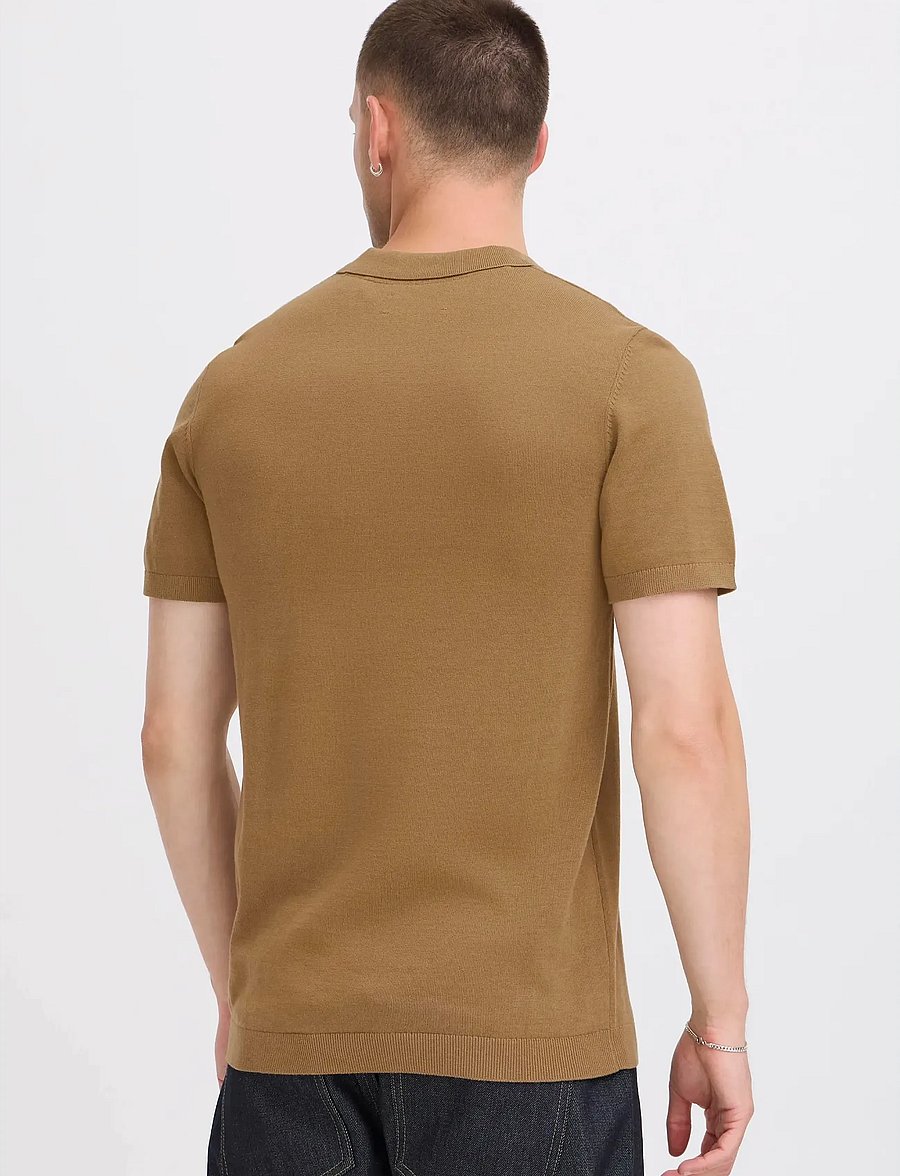 Blend - BHBRAY KNIT POLO - lühikeste varrukatega polod - otter - 3