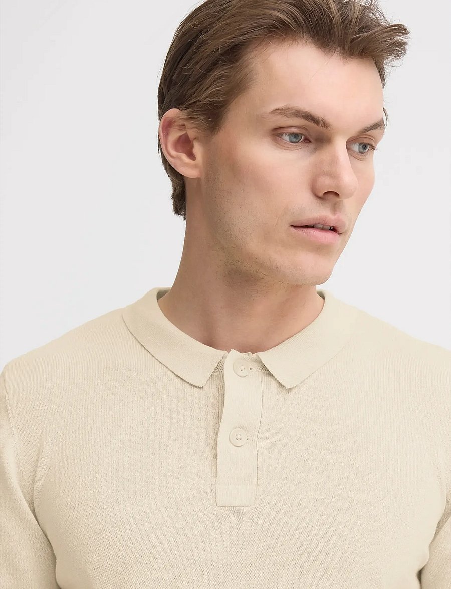 Blend - BHBRAY KNIT POLO - kortærmede poloer - oyster gray - 4