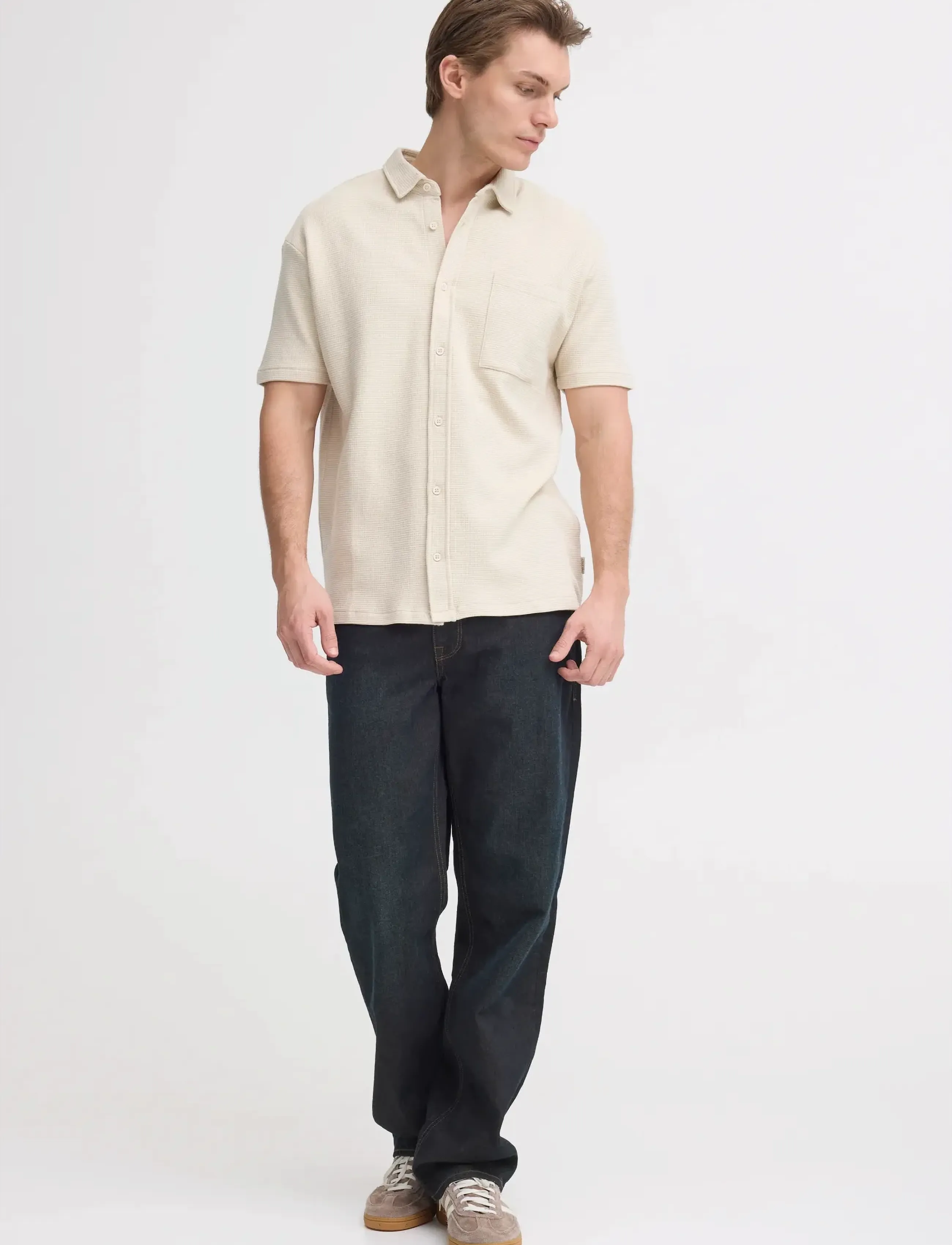 Blend BHFILLIP SHIRT - Riided - OYSTER GRAY / beige