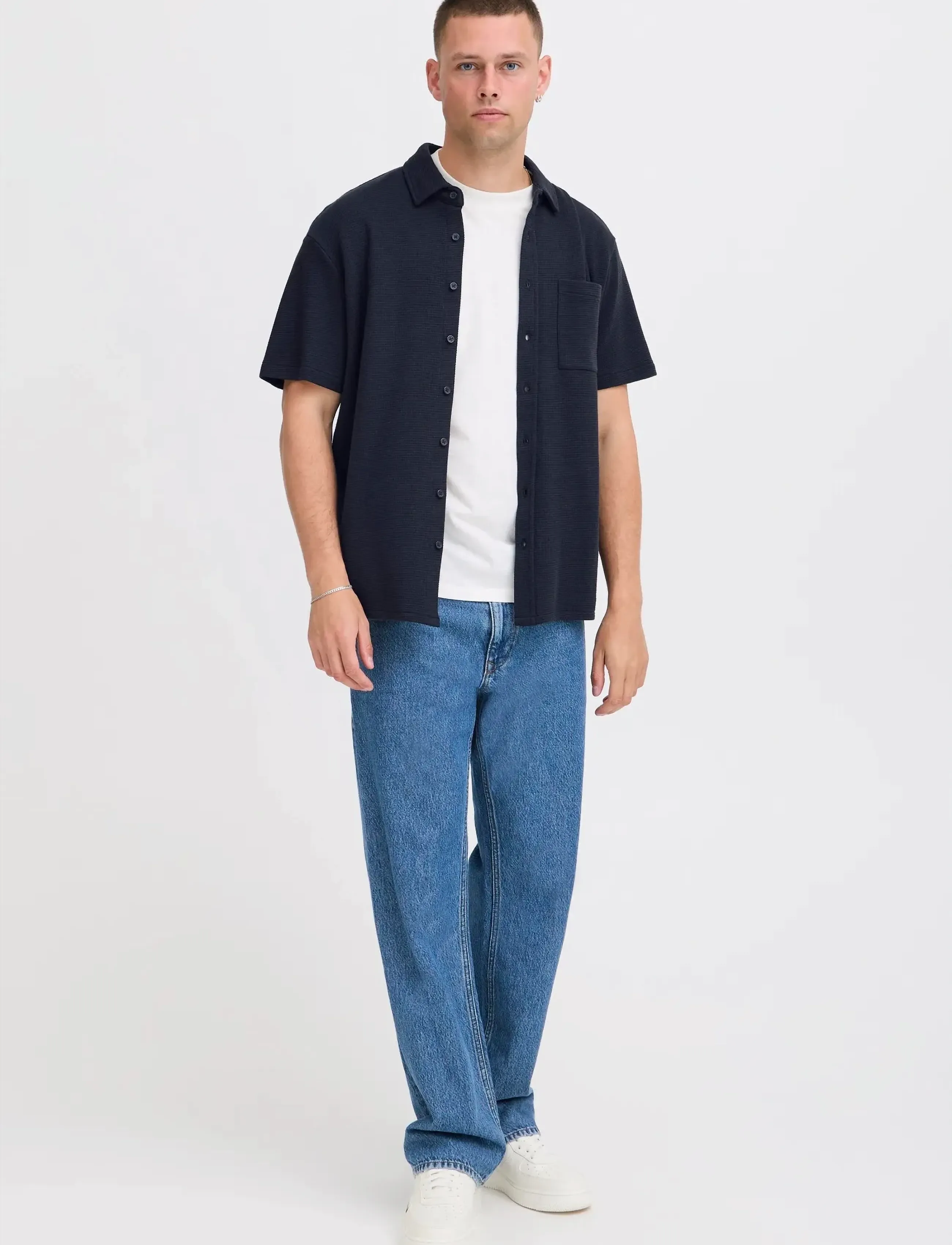 Blend Bhfillip Shirt, M, Shirts, Marineblau - Casual Männerswear