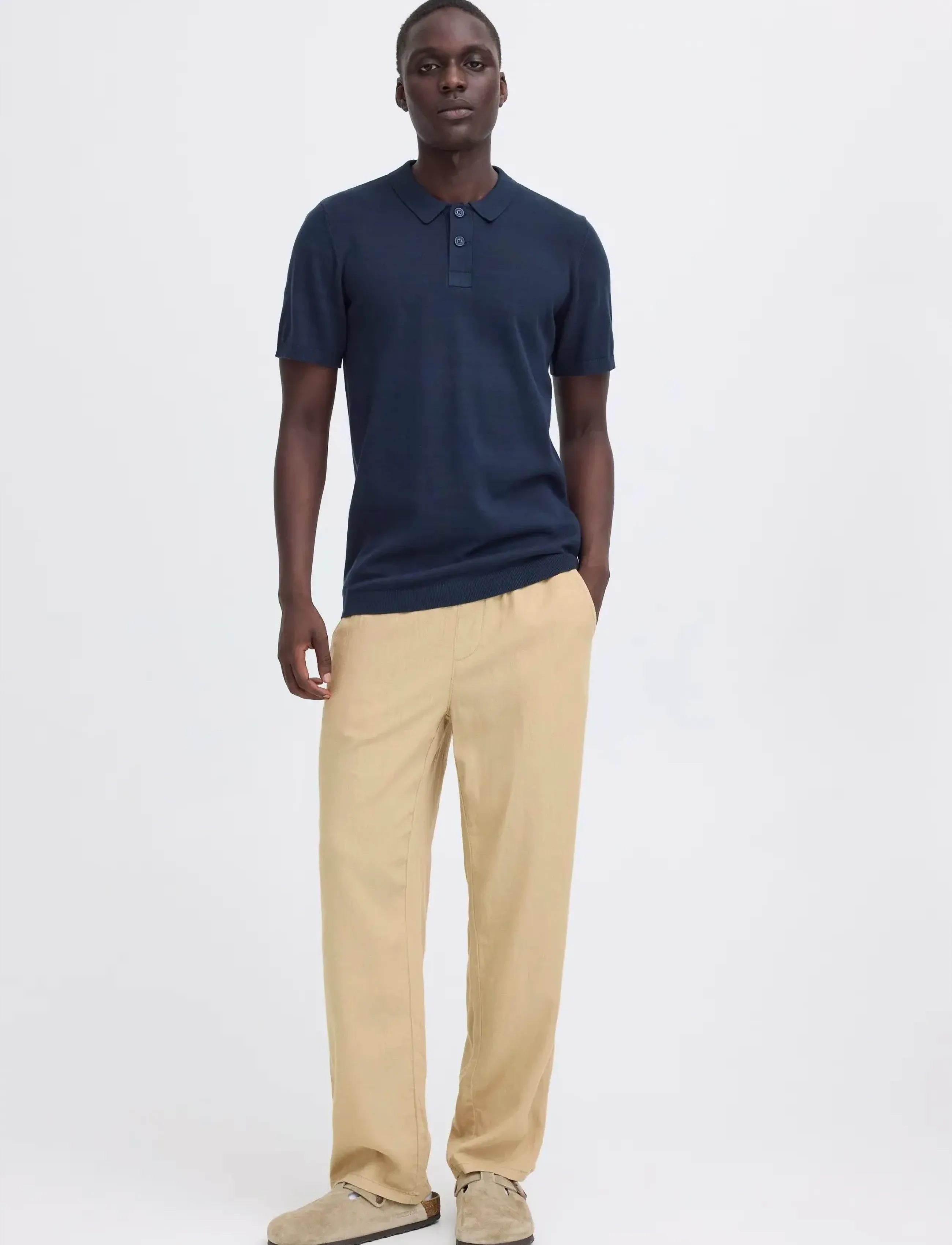 Blend BHMALVIN LINEN EASY P - Kläder - CORNSTALK / beige