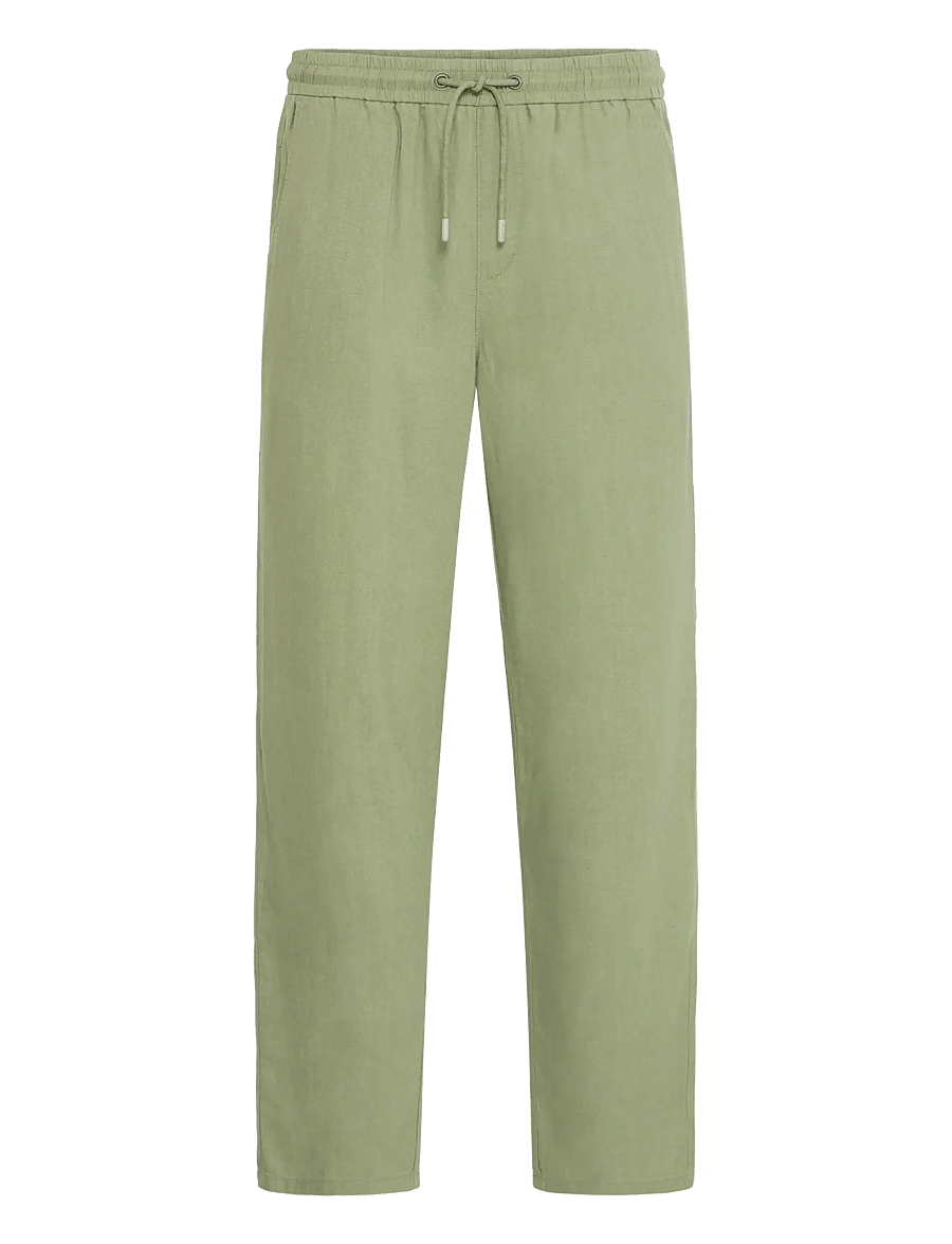 Blend - BHMALVIN LINEN EASY P - pellavahousut - oil green - 1