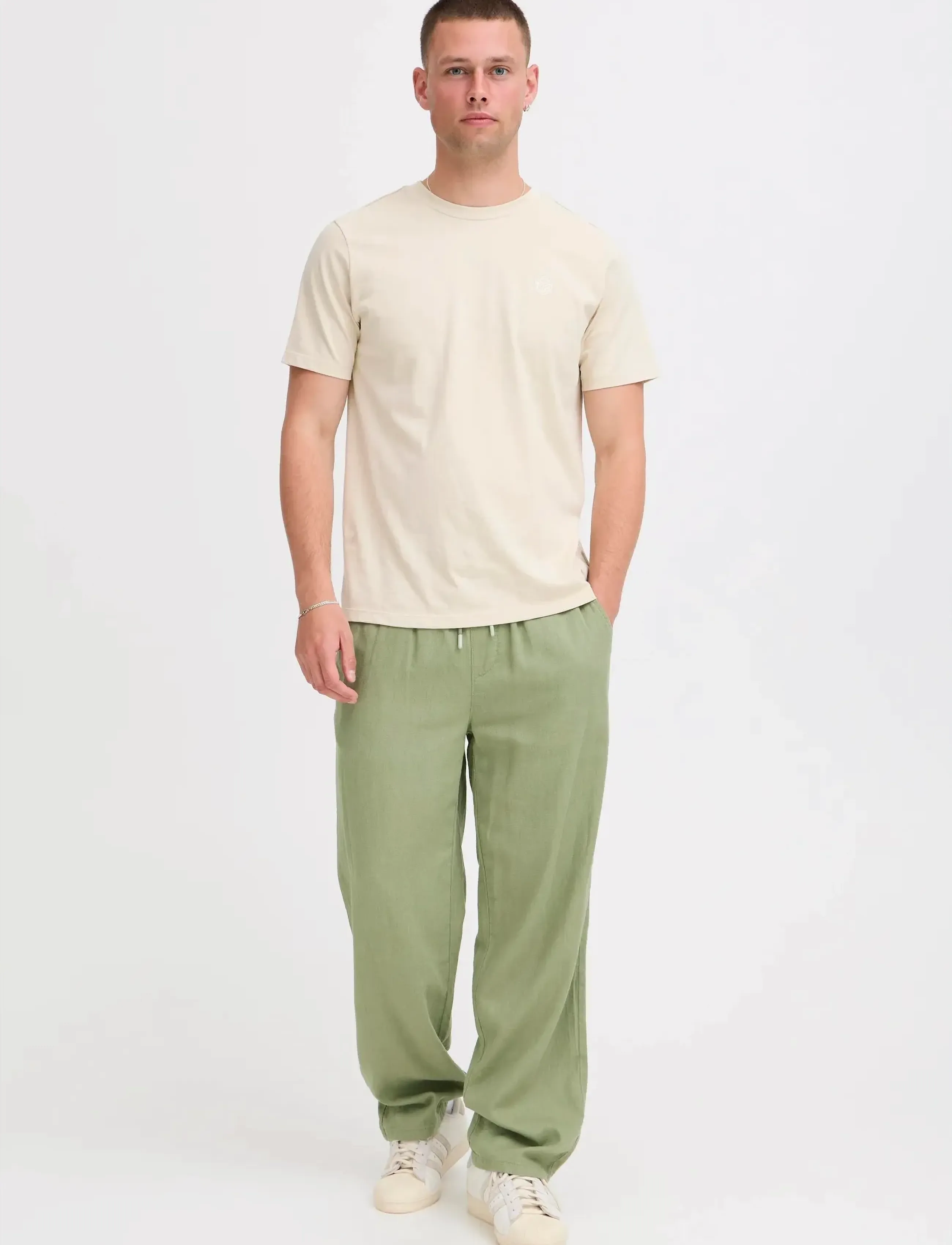 Blend Bhmalvin Linen Easy P, S x 30, Green, Bukser > Afslappet, Herre