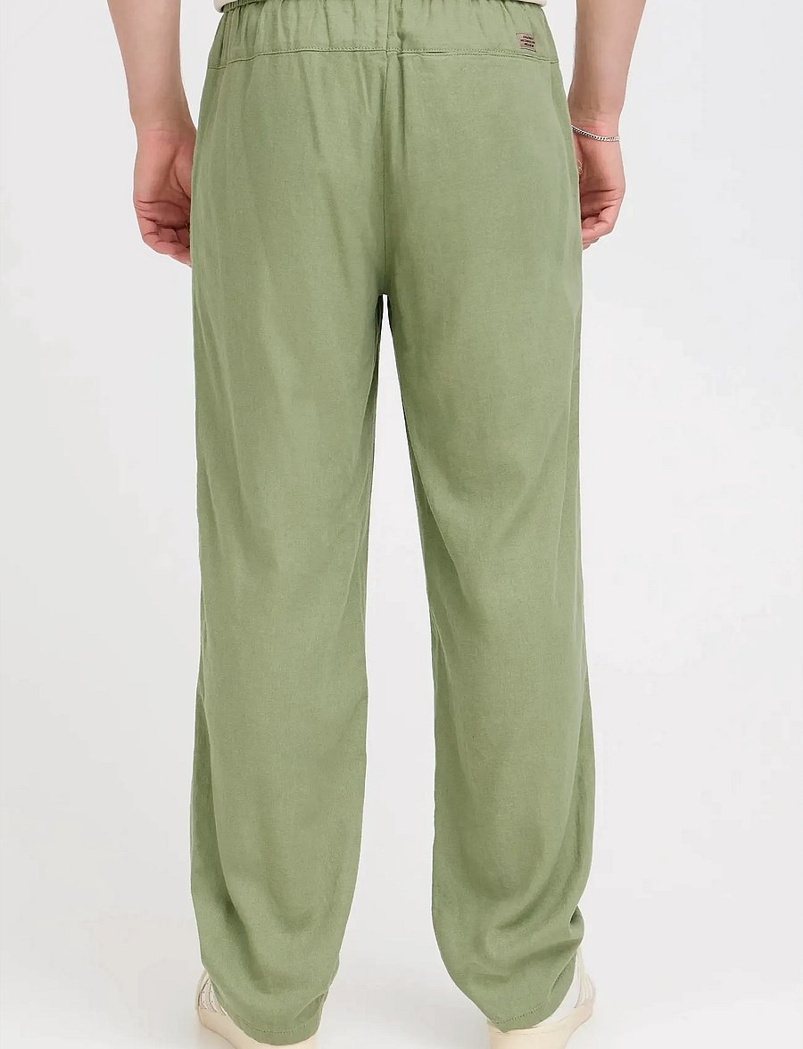 Blend - BHMALVIN LINEN EASY P - pellavahousut - oil green - 3