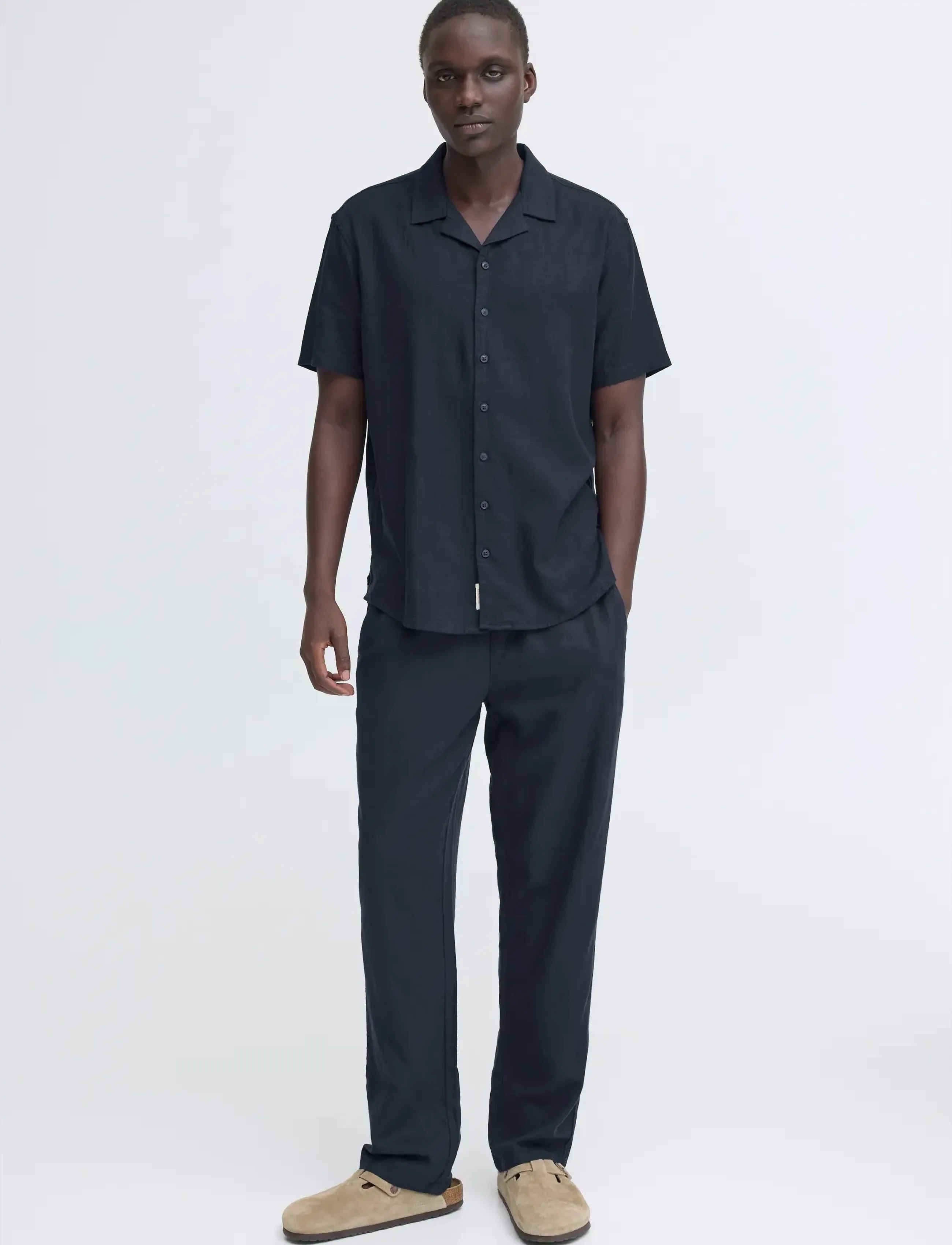 Blend Bhmalvin Linen Easy P, M x 30, Navy, Bukser > Afslappet, Herre