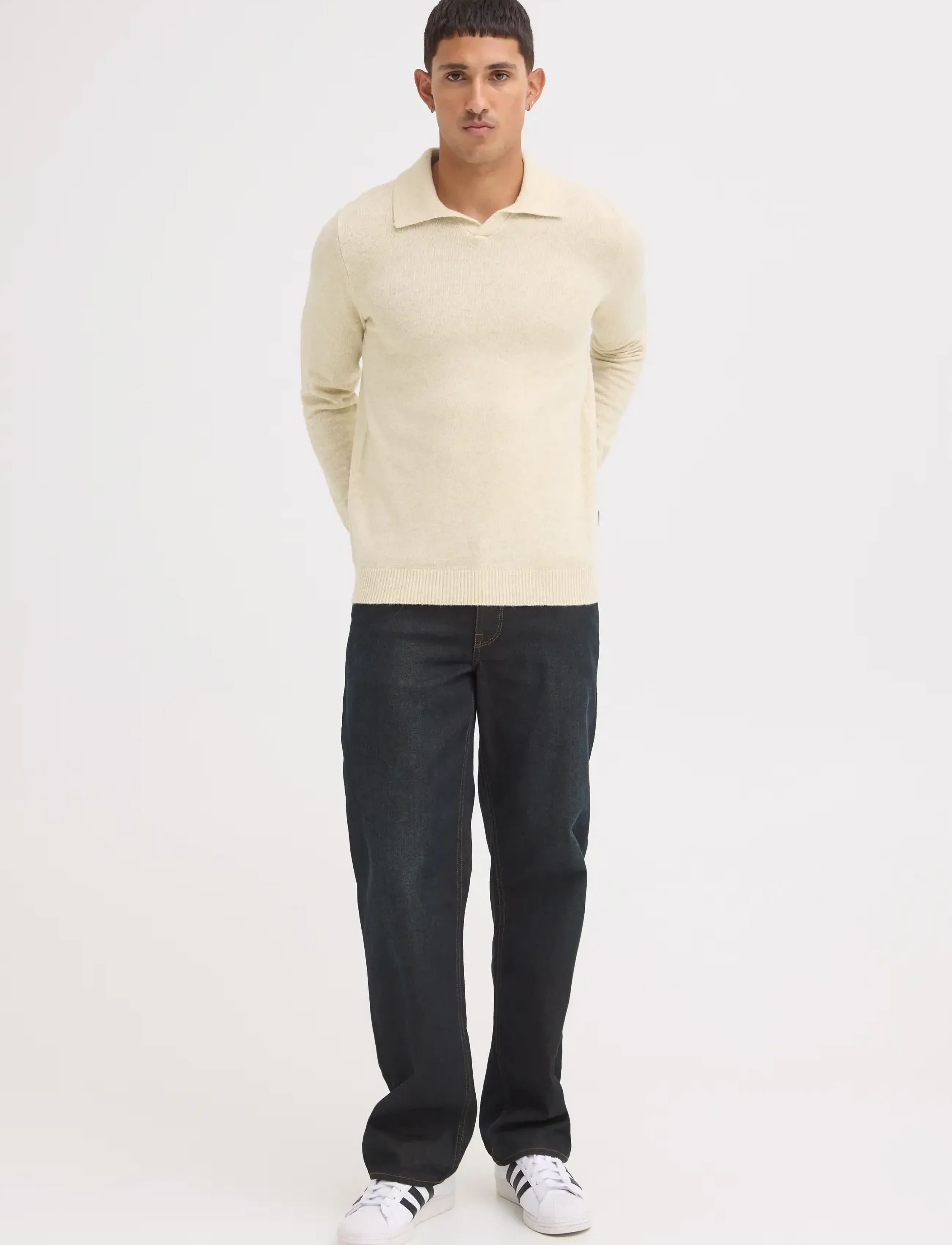 Blend BHBRANKO POLO SPLITN NOOS - Looks for less - CROCKERY MELANGE / cream