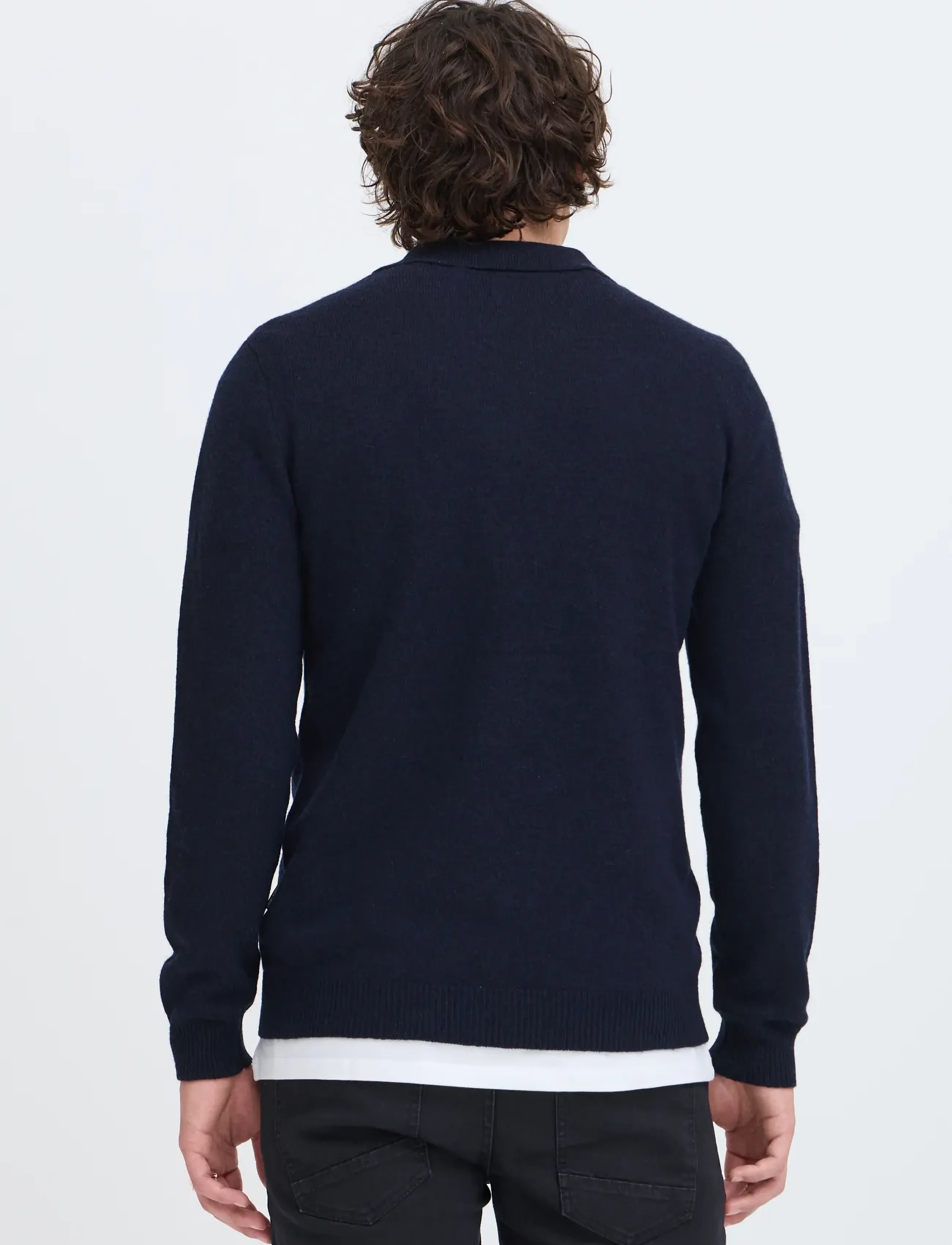 Blend - BHBRANKO POLO SPLITN NOOS - poloer i strik med lange ærmer - salute melange - 3